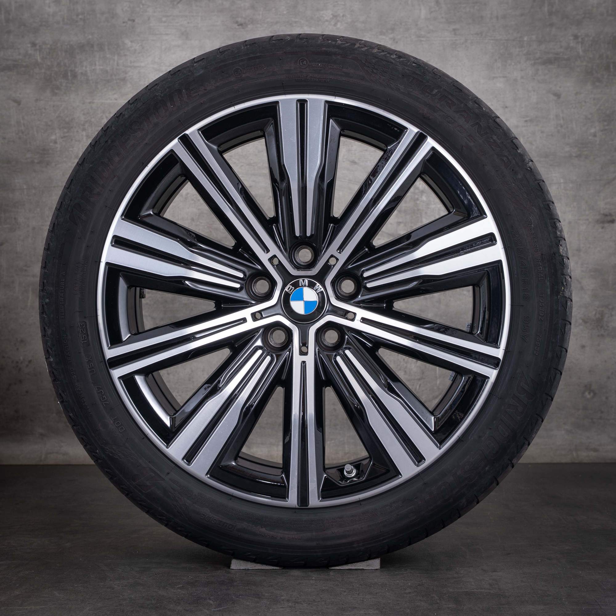 Original BMW 2er 3er 4er Felgen 18 Zoll G42 G20 G21 G22 G23 Sommerräder Styling 782 6883524 jet black uni Front glanzgedreht - Rad 3 von 4
