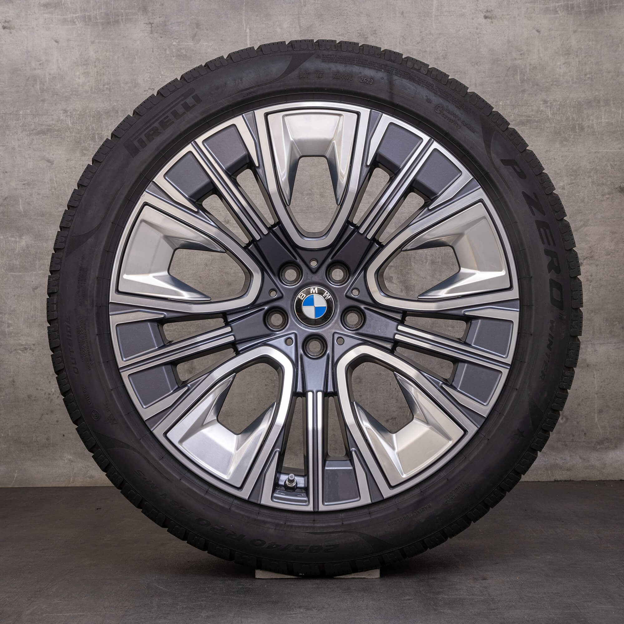 Alkuperäiset BMW 7-sarjan i7 X3 talvirenkaat 20 tuuman G70 G45 vanteet 5A19DE6 5A19DE7 muotoilu 906 aerodynamiikka gunmetal grey kiillotettu