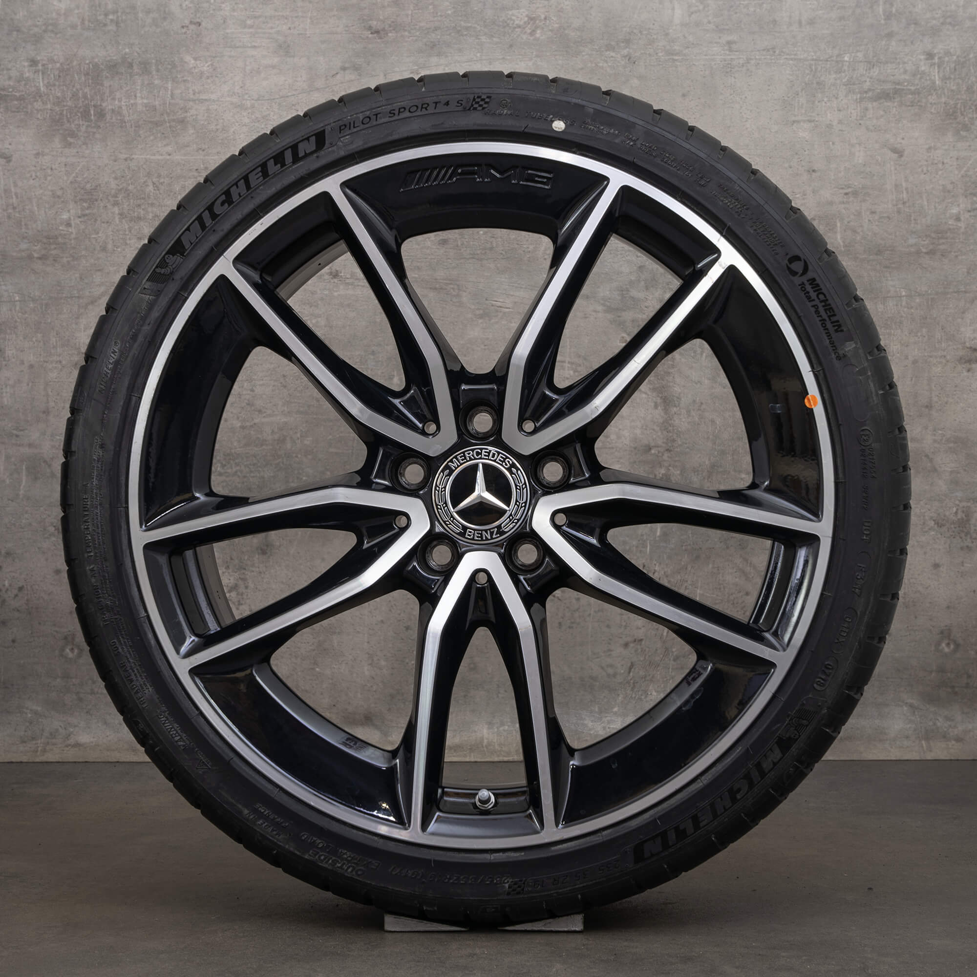 Llantas originales Mercedes Benz Clase A 35 AMG de 19 pulgadas W177 V177 verano A1774012000 negras pulidas a alto brillo