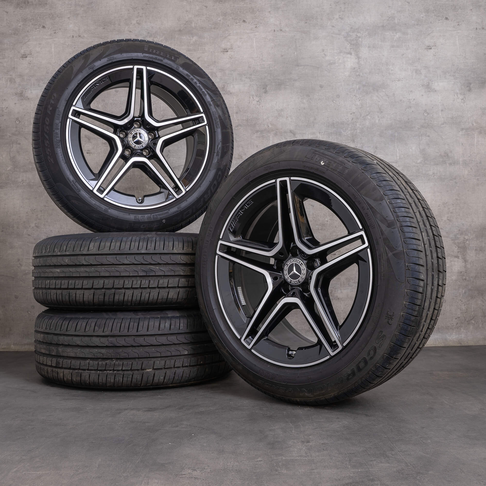 Alkuperäiset Mercedes-Benz GLC & 43 AMG -vanteet 19 tuumaa C253 kesärenkaat A2534015300 A2534015400 diamond cut musta