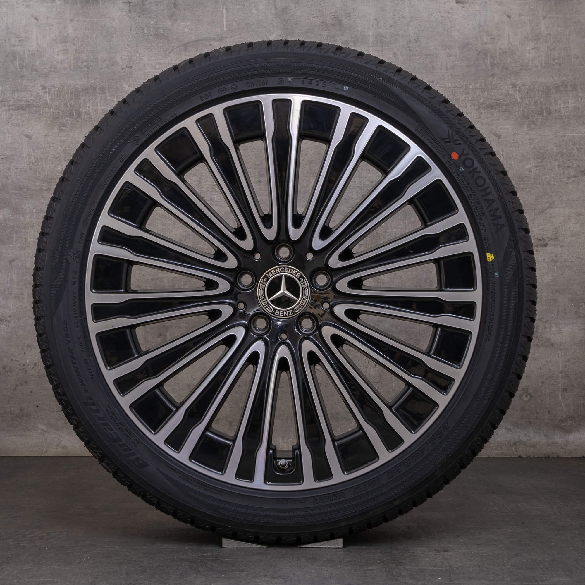 Orijinal Mercedes Benz EQE kış jant lastik 20 inç V295 jantlar A2954011900 siyah parlak tornalanmış