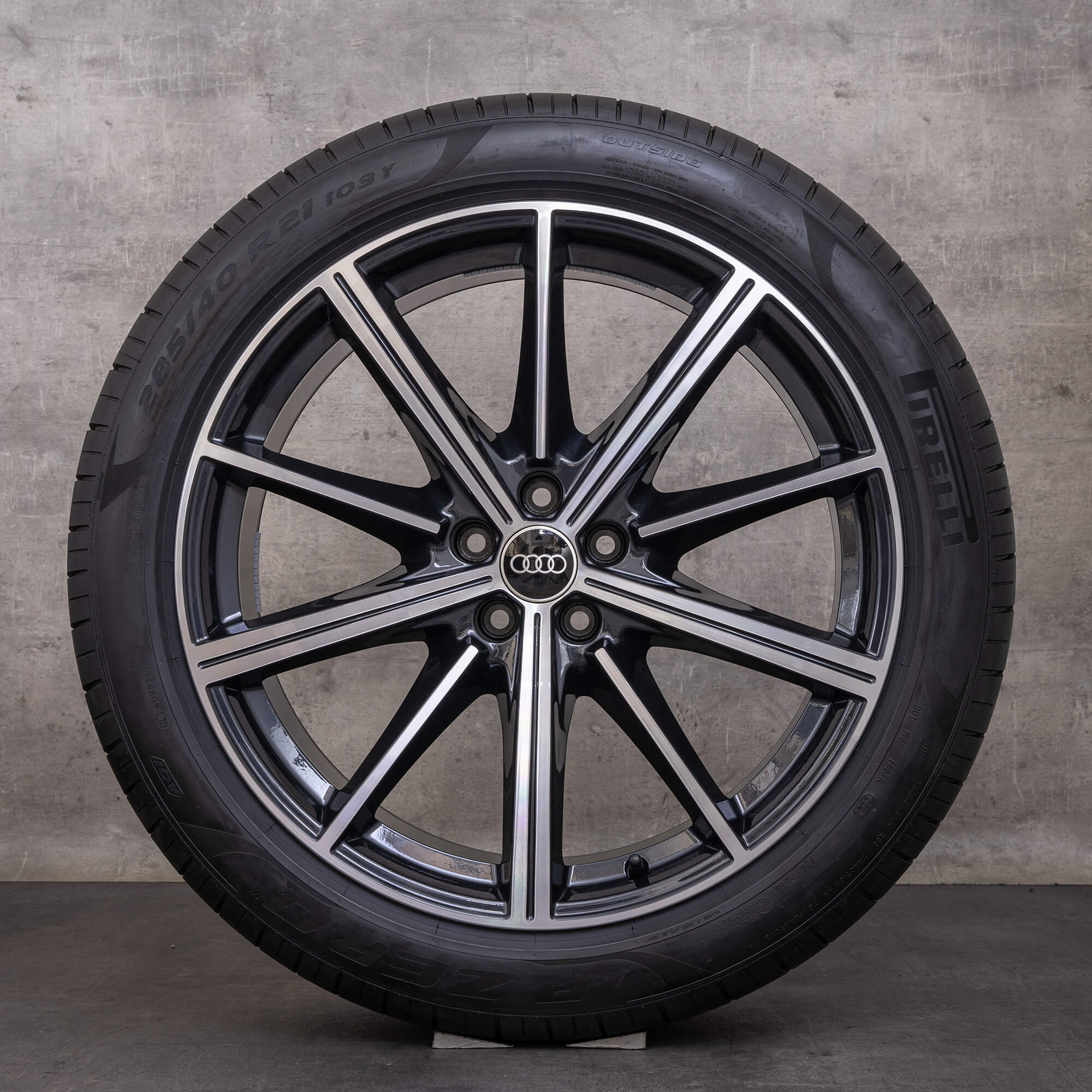 Original Audi Q7 SQ7 Felgen 21 Zoll 4M Sommerräder 4M0601025EE anthrazitschwarz glanzgedreht NEU