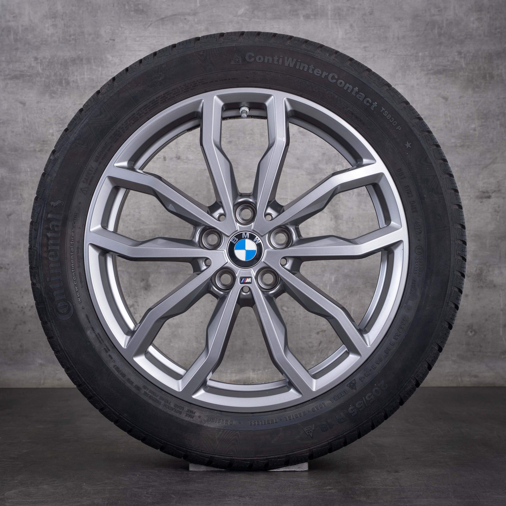 Original BMW X1 X2 Winterräder 18 Zoll F48 F39 Felgen Styling 771 M 6877550 ferric grey glanz