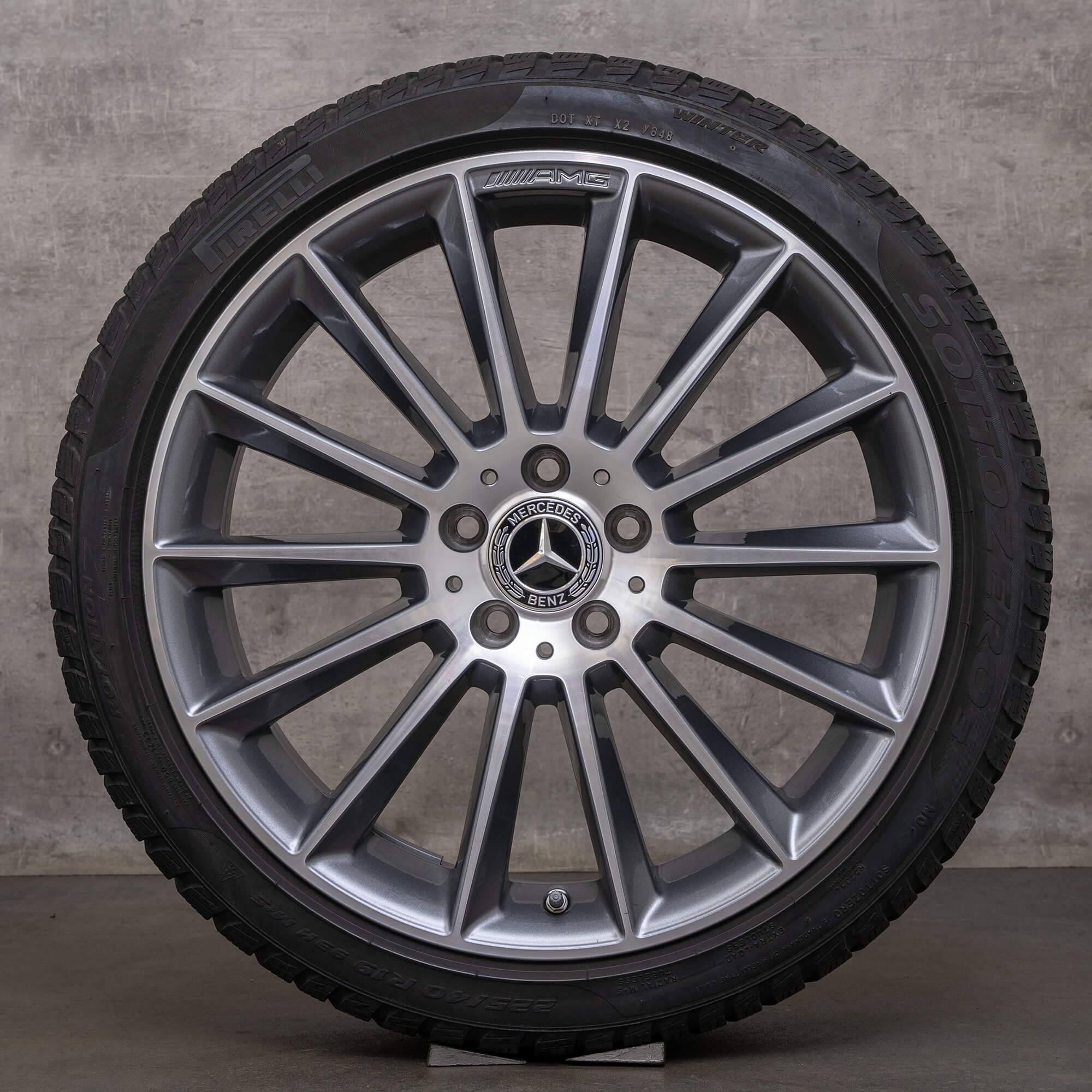 Genuine Mercedes Benz Clase A B CLA llantas de invierno 19 pulgadas W177 V177 W247 C118 X118 A1774011600 gris himalaya brillo torneado