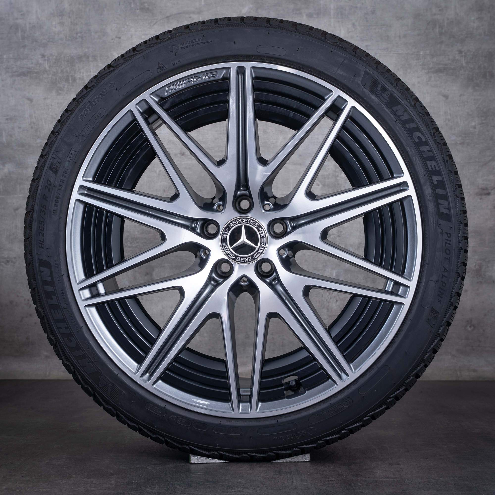 Orijinal Mercedes-Benz C-Serisi C63 S E AMG kış lastikleri 20 inç W206 S206 jantlar A2064013000 A2064012600 Himalaya grisi ön elmas kesim
