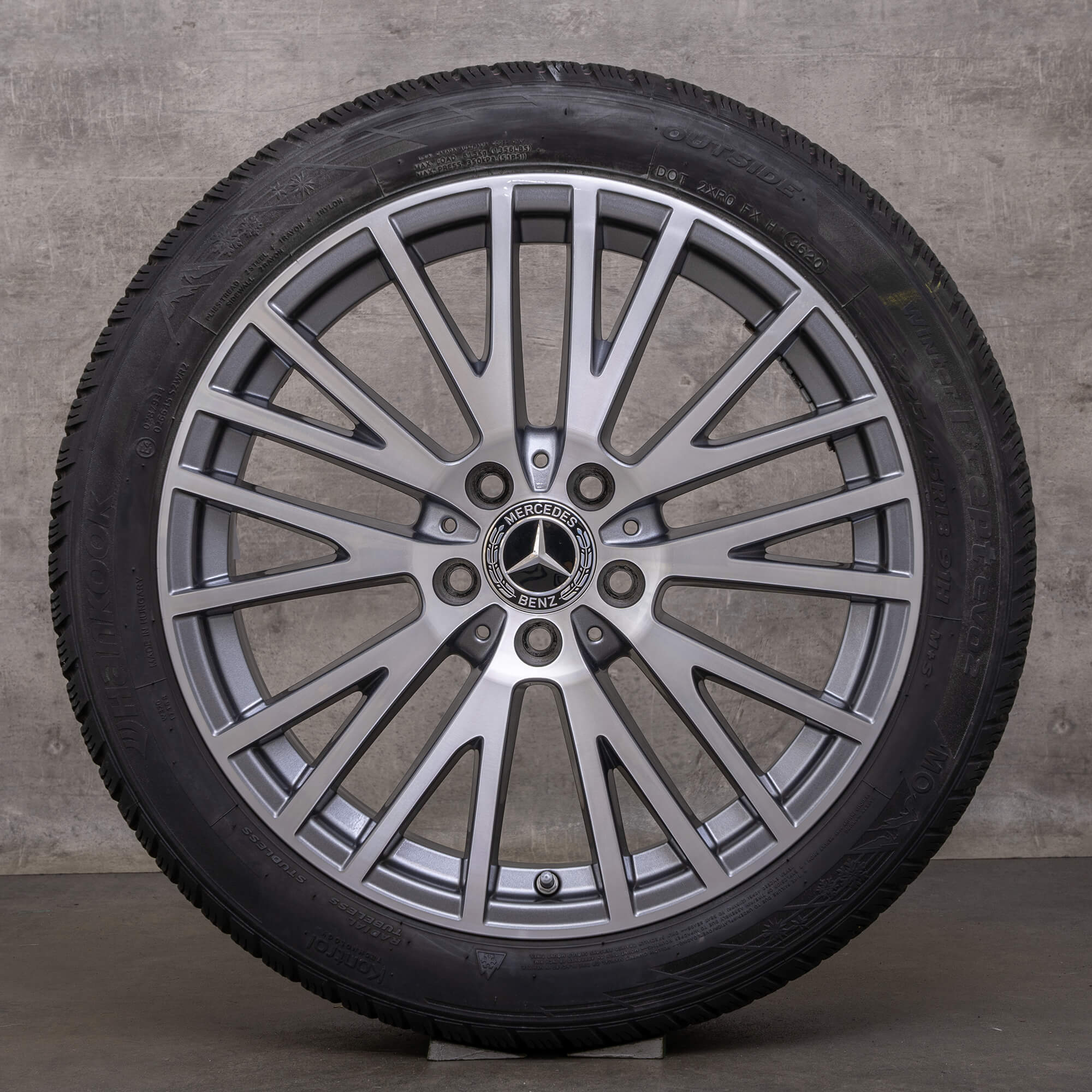 Llantas de invierno originales Mercedes Benz Clase A CLA 18 pulgadas W177 V177 W247 X118 C118 A1774010600 gris himalaya torneado brillante