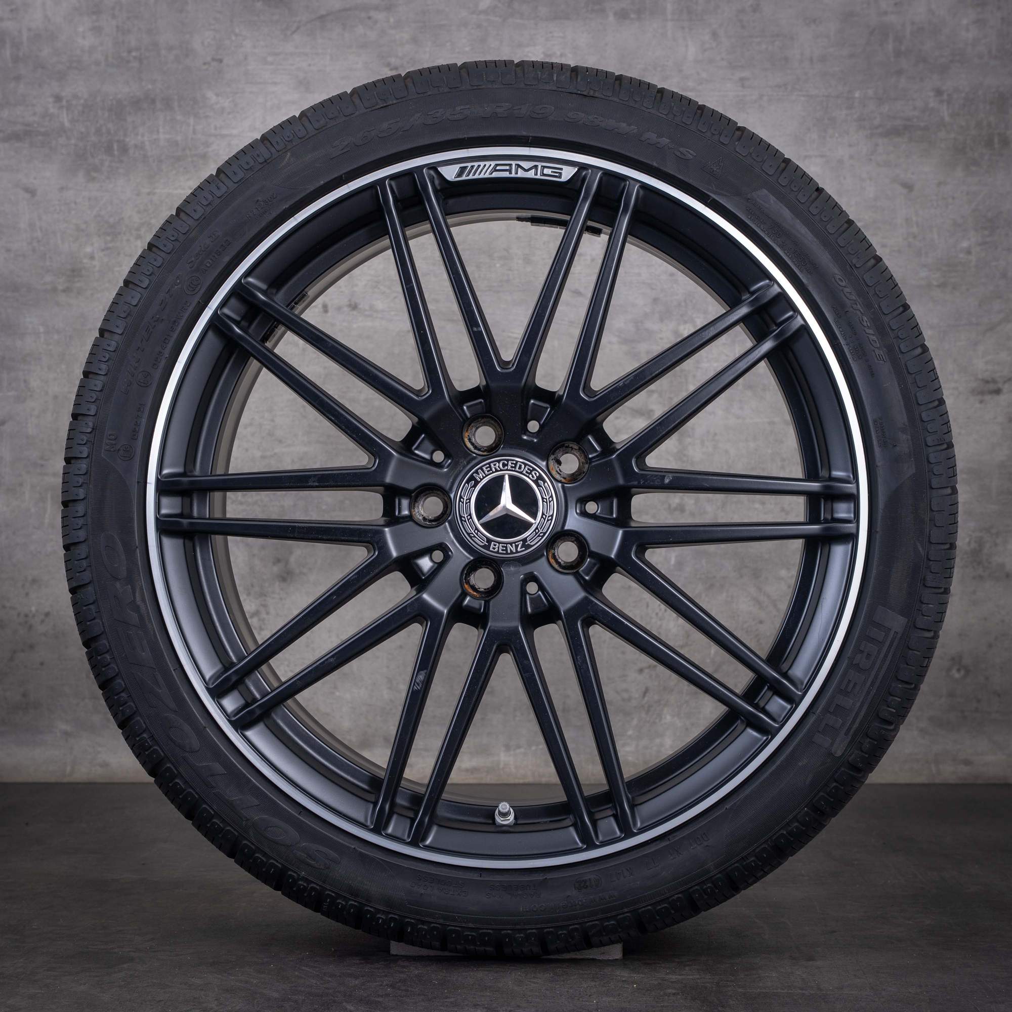 Alkuperäiset Mercedes-Benz AMG GT GTS GTC -talvirenkaat 19 20 tuumaa C190 R190 -vanteet A1904013100 A1904013300 mattamusta diamond cut
