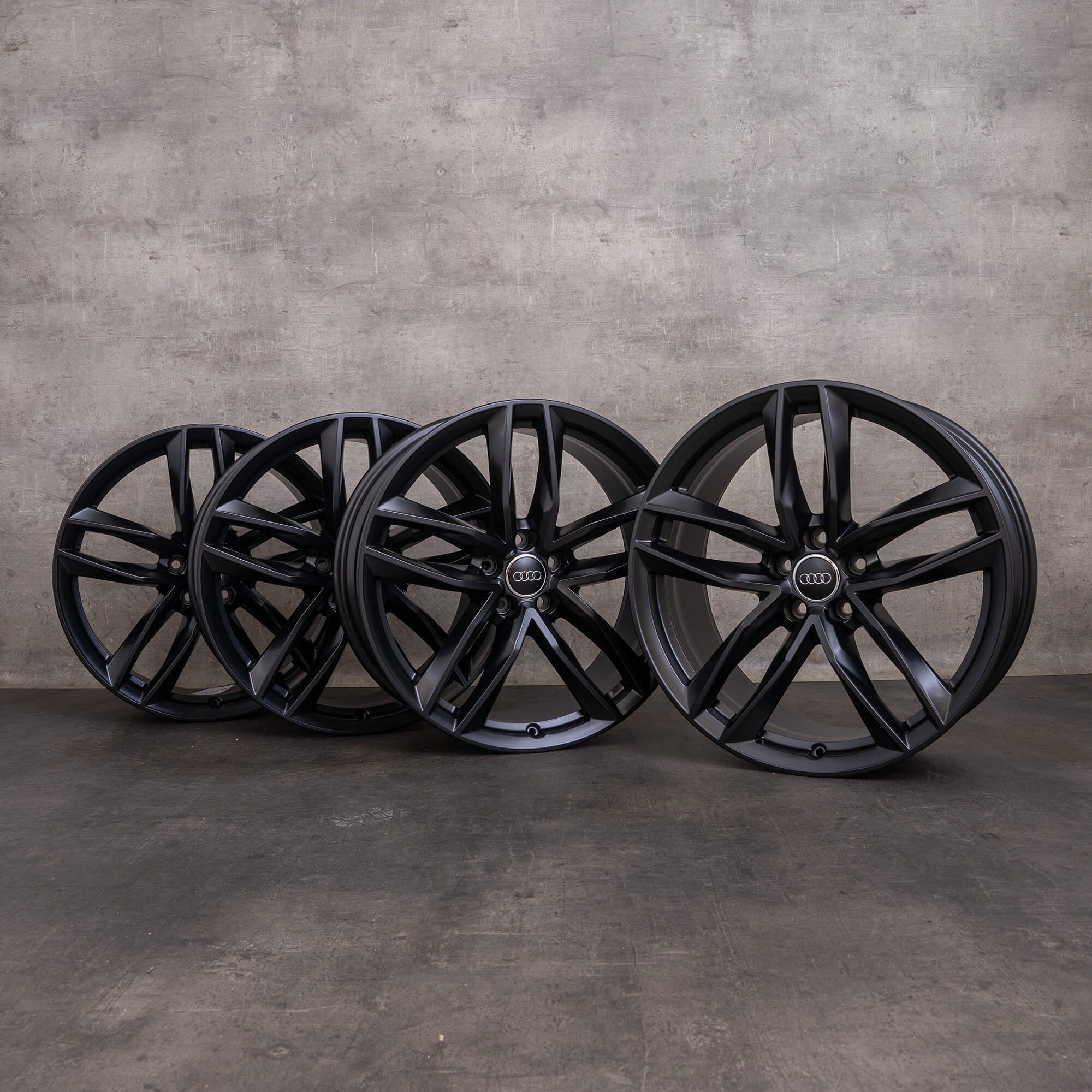 Original Audi A7 S7 RS7 A8 S8 fälgar / fälg 20 tum 4G 4K 4H D4 dubbelekrar svart matt