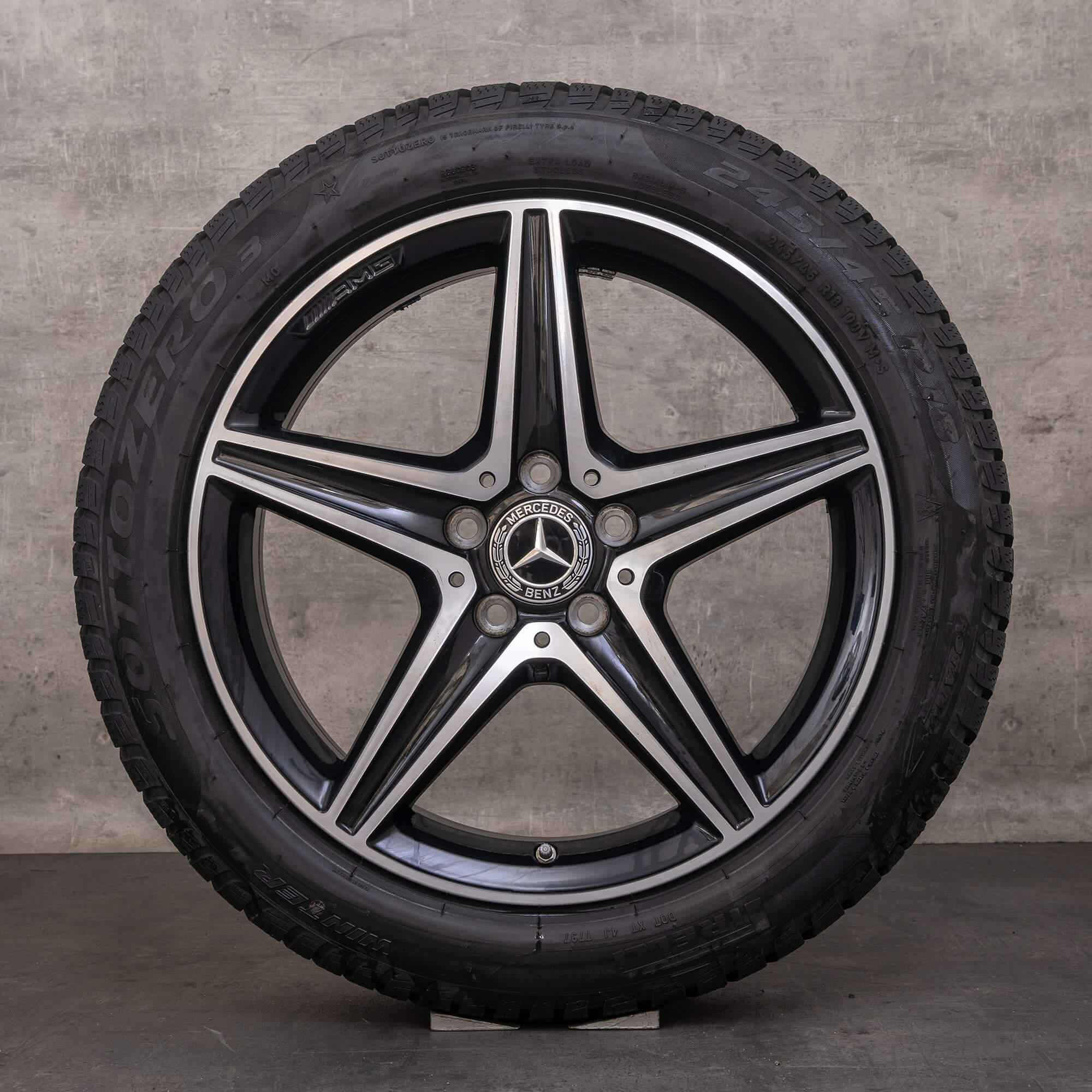 Oryginał Mercedes Benz Klasa E AMG koła zimowe 18 cali W213 S213 A238 C238 E300 felgi A2134011800 A2134011900 czarne polerowane toczone