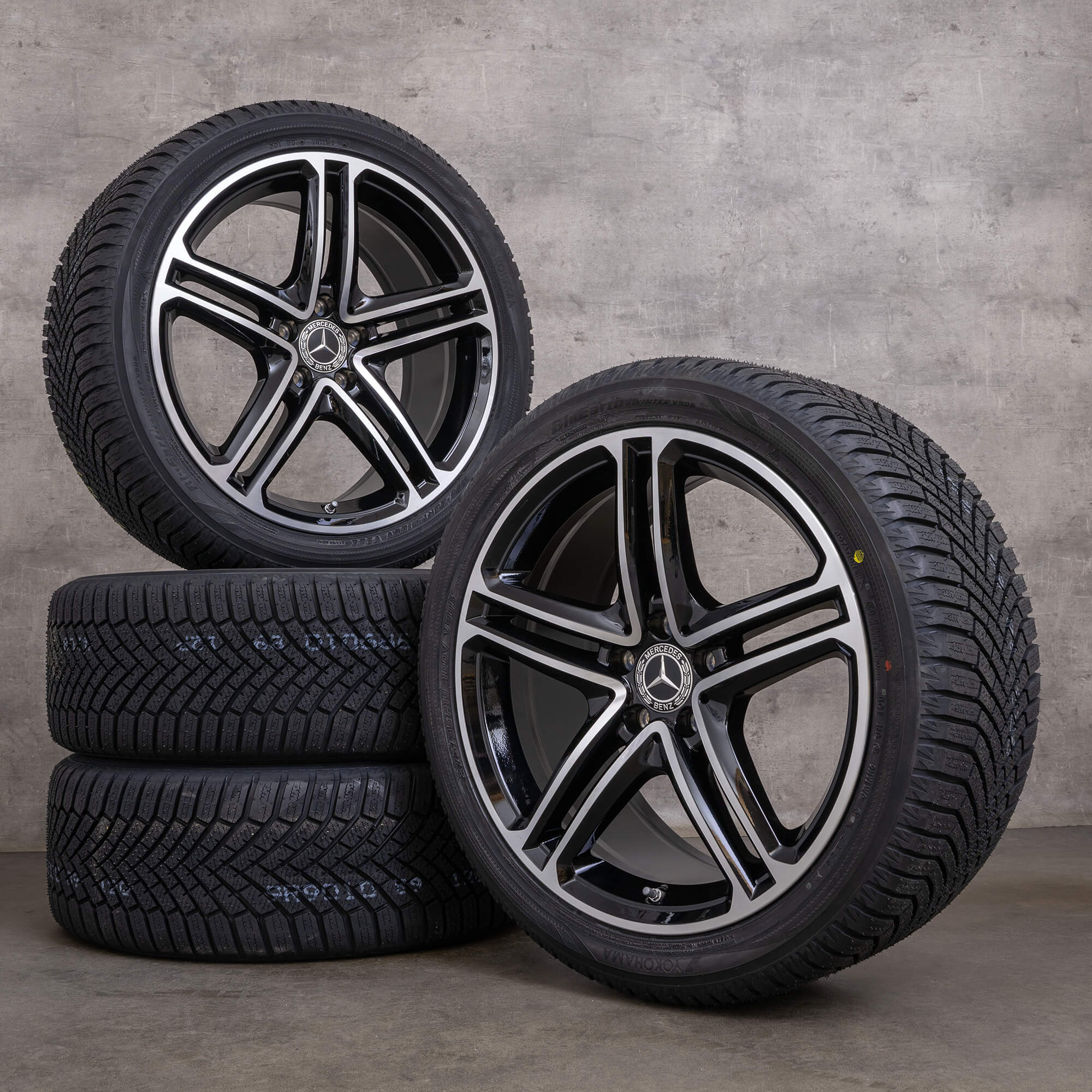 Originale Mercedes CLS vinterhjul 19 tommer C257 fælge A2574011200 A2574011300 sort blank drejet NYT
