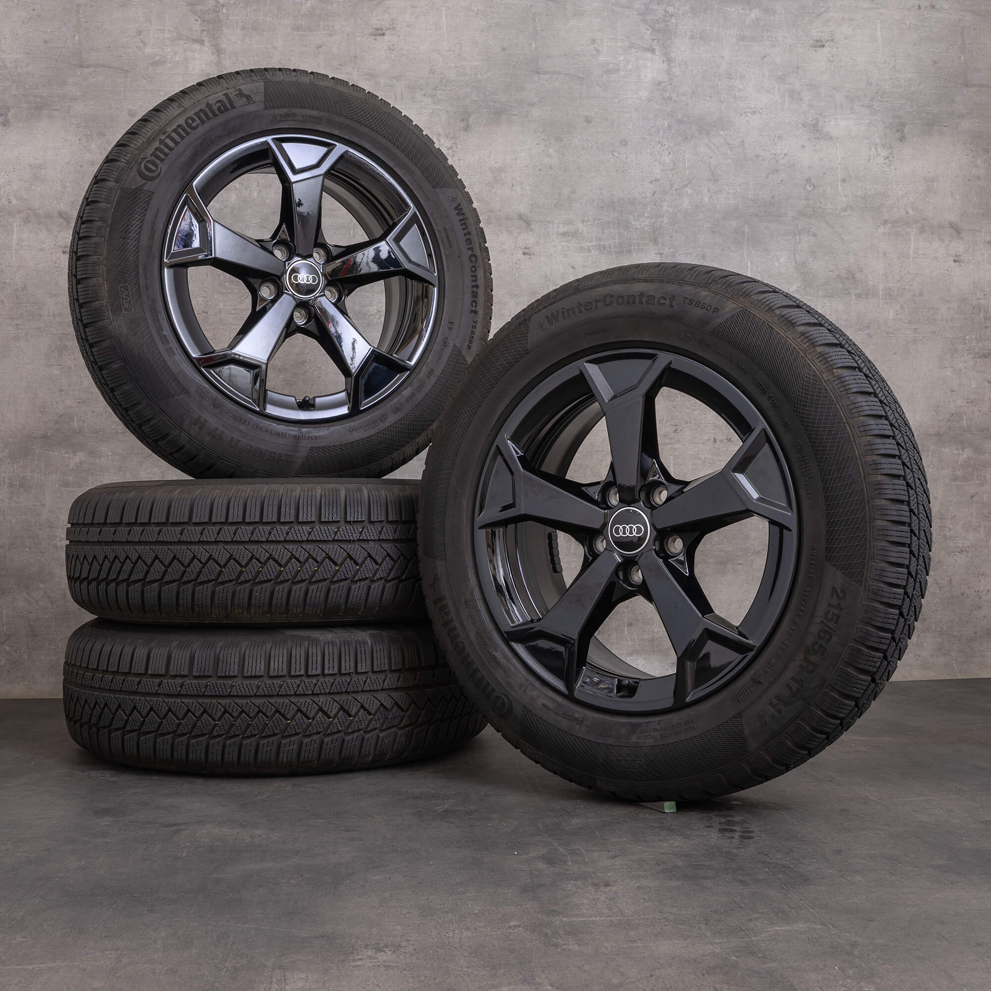 Llantas de invierno originales Audi Q3 17 pulgadas F3 llantas 83A601025AL negro brillante