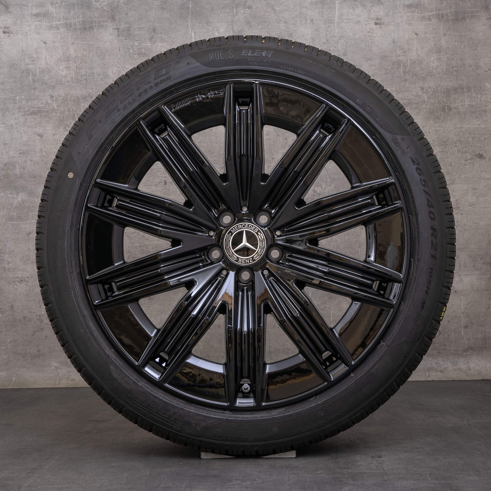 Jantes Mercedes Benz EQE AMG de 21 polegadas SUV X294 pneus para todas as condições climatéricas A2944011200 preto brilhante