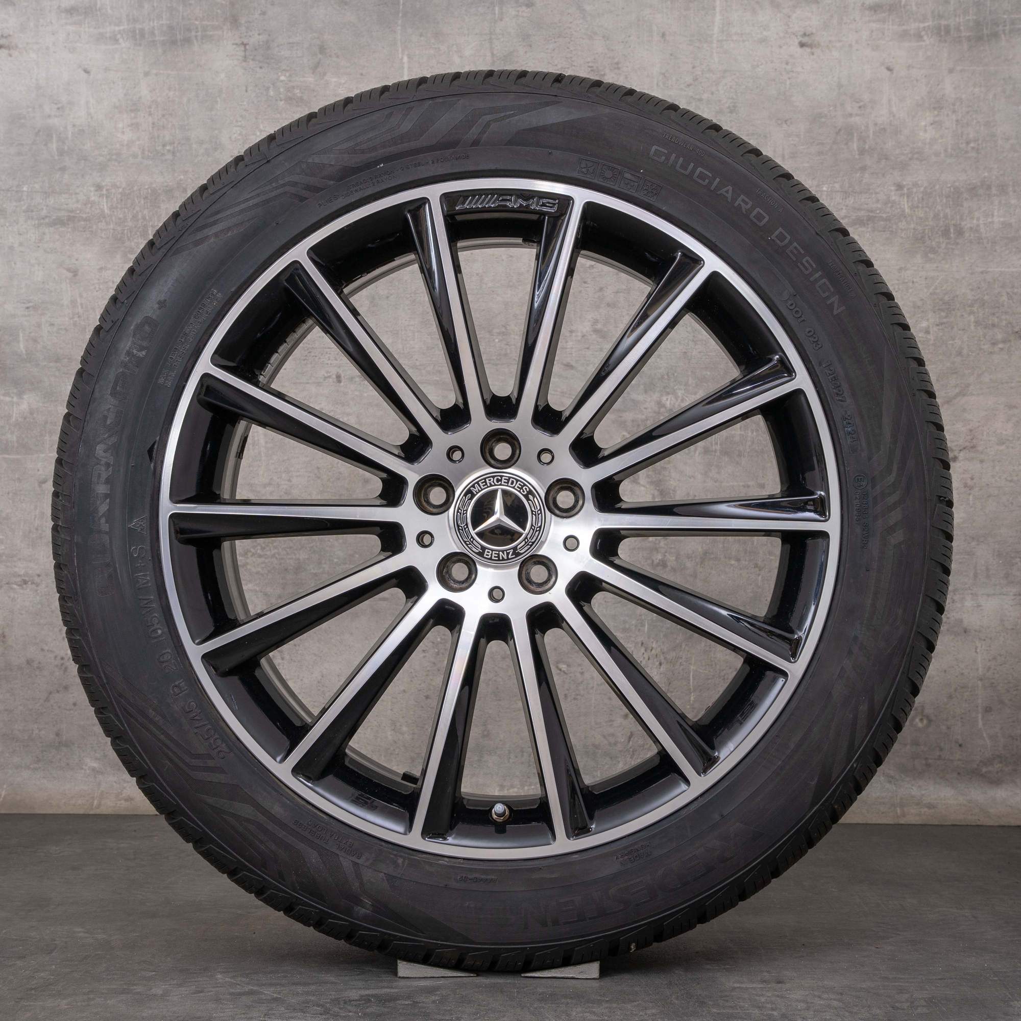 Original Mercedes Benz GLC AMG Felgen 20 Zoll C253 X253 Allwetterreifen A2534011900 schwarz glanzgedreht
