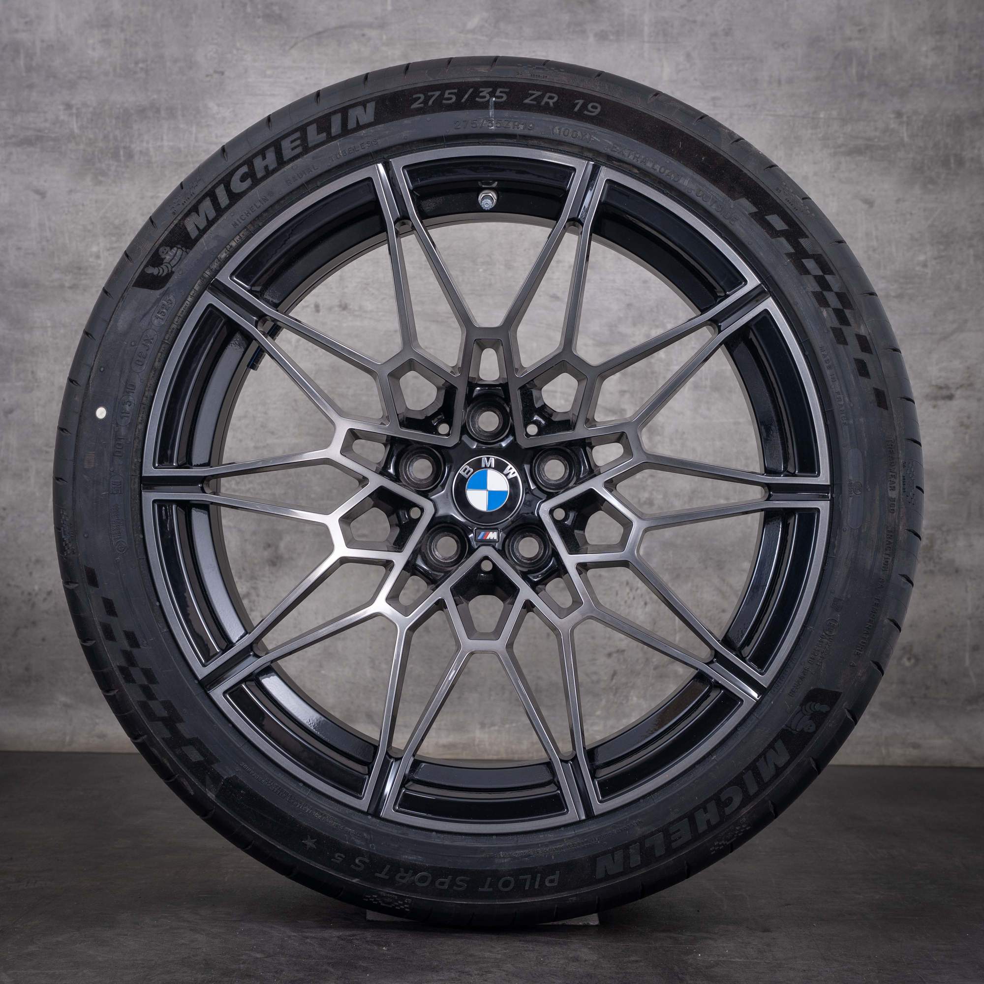 Original BMW M2 M3 M4 Felgen 19 20 Zoll G87 G80 G81 G82 G83 Sommerräder Styling 826 M 8093838 8093839 jet black glanzgedreht