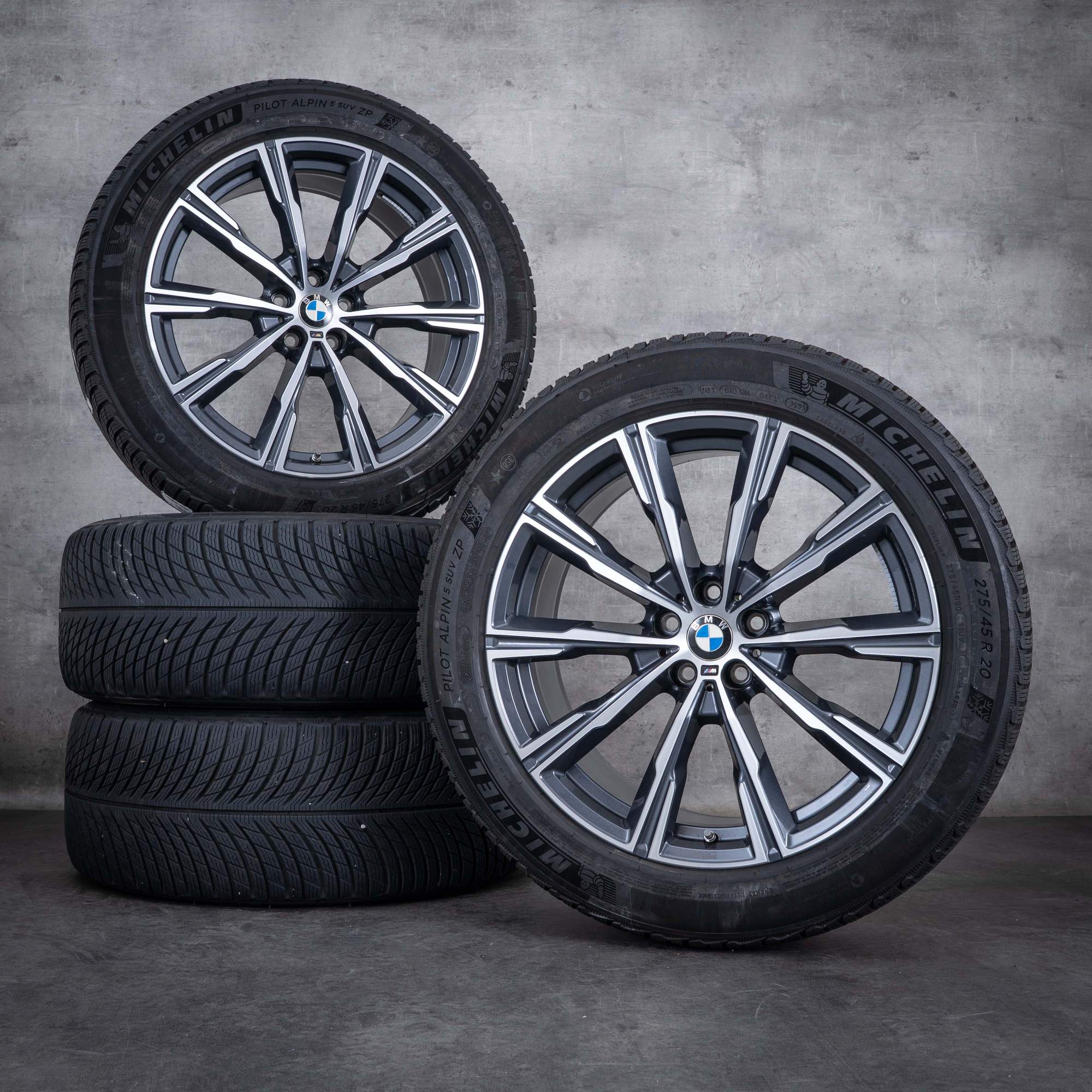Originales BMW X5 X6 ruedas de invierno 20 pulgadas G05 G06 llantas Styling 740 M 8071996 órbita gris pulido