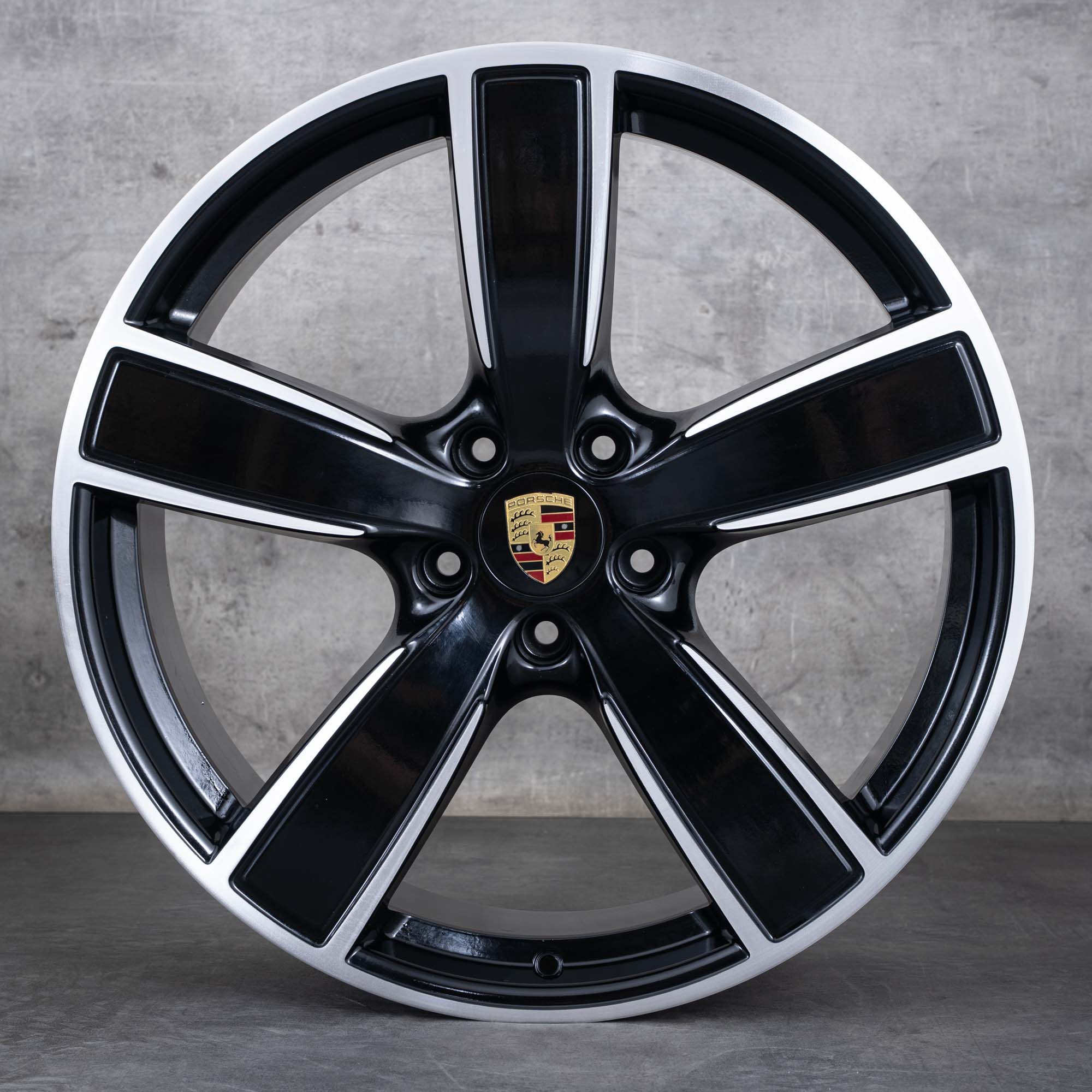 Oryginalne felgi Porsche Cayenne Coupe 9YA 22 cale 9Y0601025AP 9Y3601025T czarne polerowane