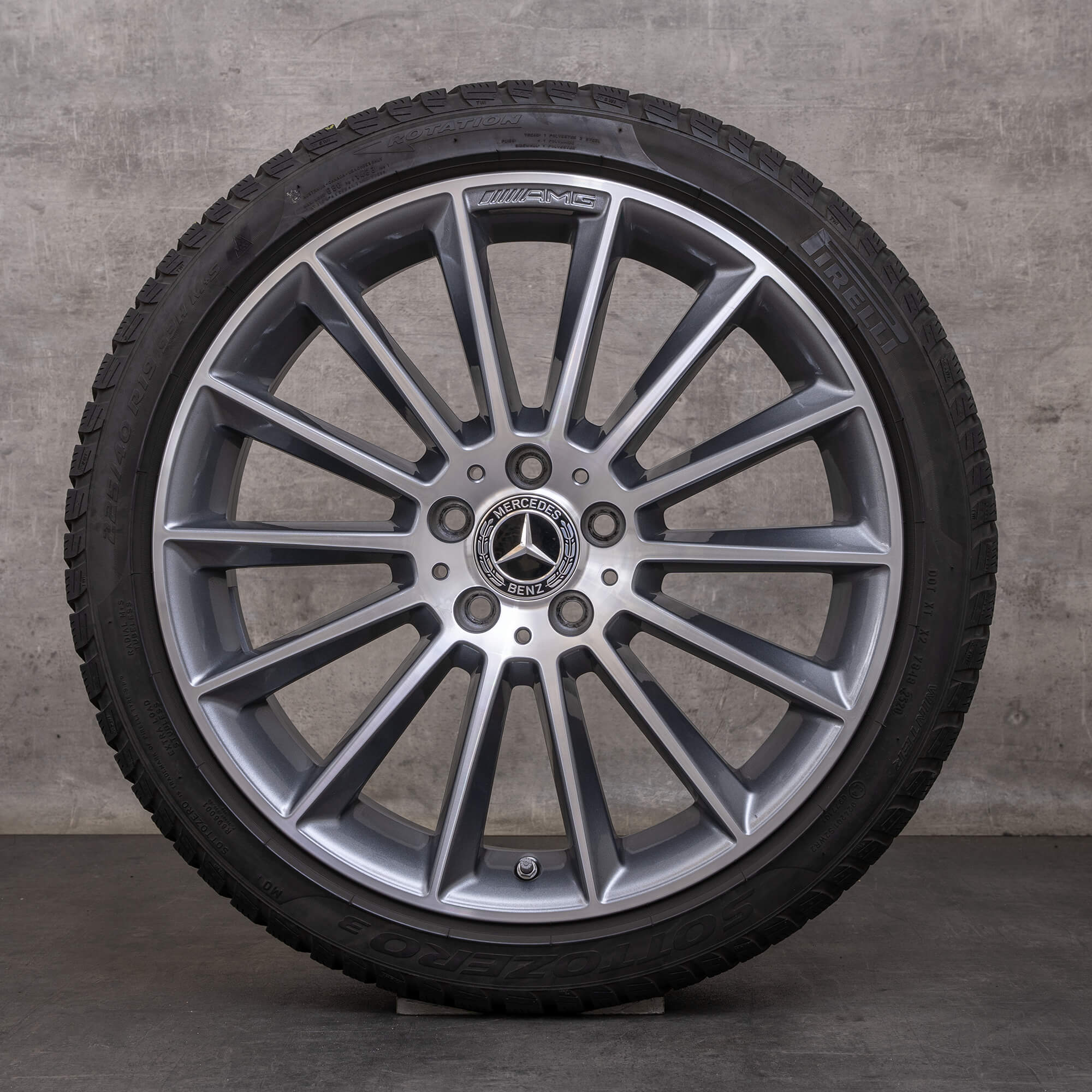 Oryginał Mercedes Benz A Klasa B CLA koła 19 cali W177 V177 W247 C118 X118 letnie A1774011600 himalaya szary połysk polerowane