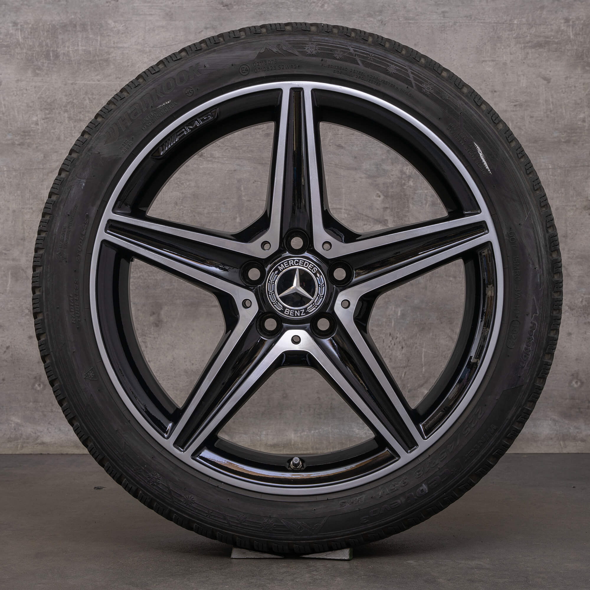 Genuine Mercedes Benz Clase C C43 C450 Sport AMG llantas de invierno 18 pulgadas W205 A2054014800 A2054017200 negro brillante torneado