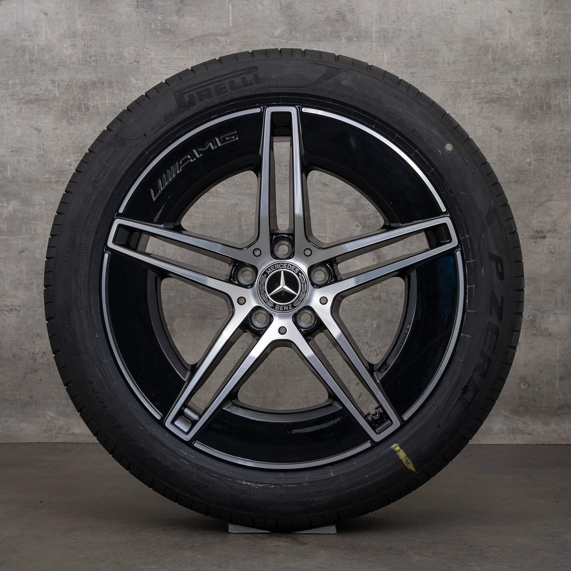Originale Mercedes Benz E-Klasse AMG fælge 19 tommer W214 S214 sommerhjul DOT 23 A2144010300 A2144010400 sort højglans