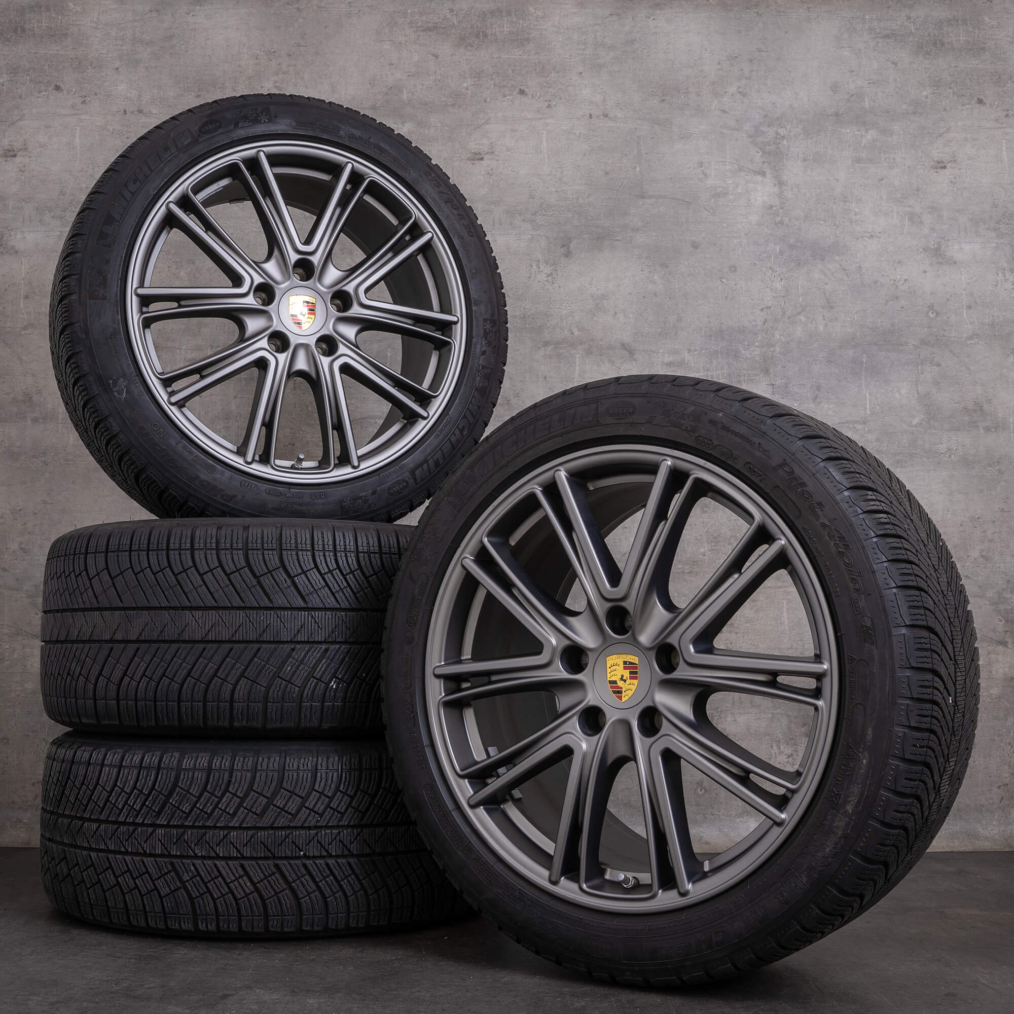 OEM Porsche Panamera snow tire packages 20 inch 971 Rims 971698025B 971698025C platinum silver matt