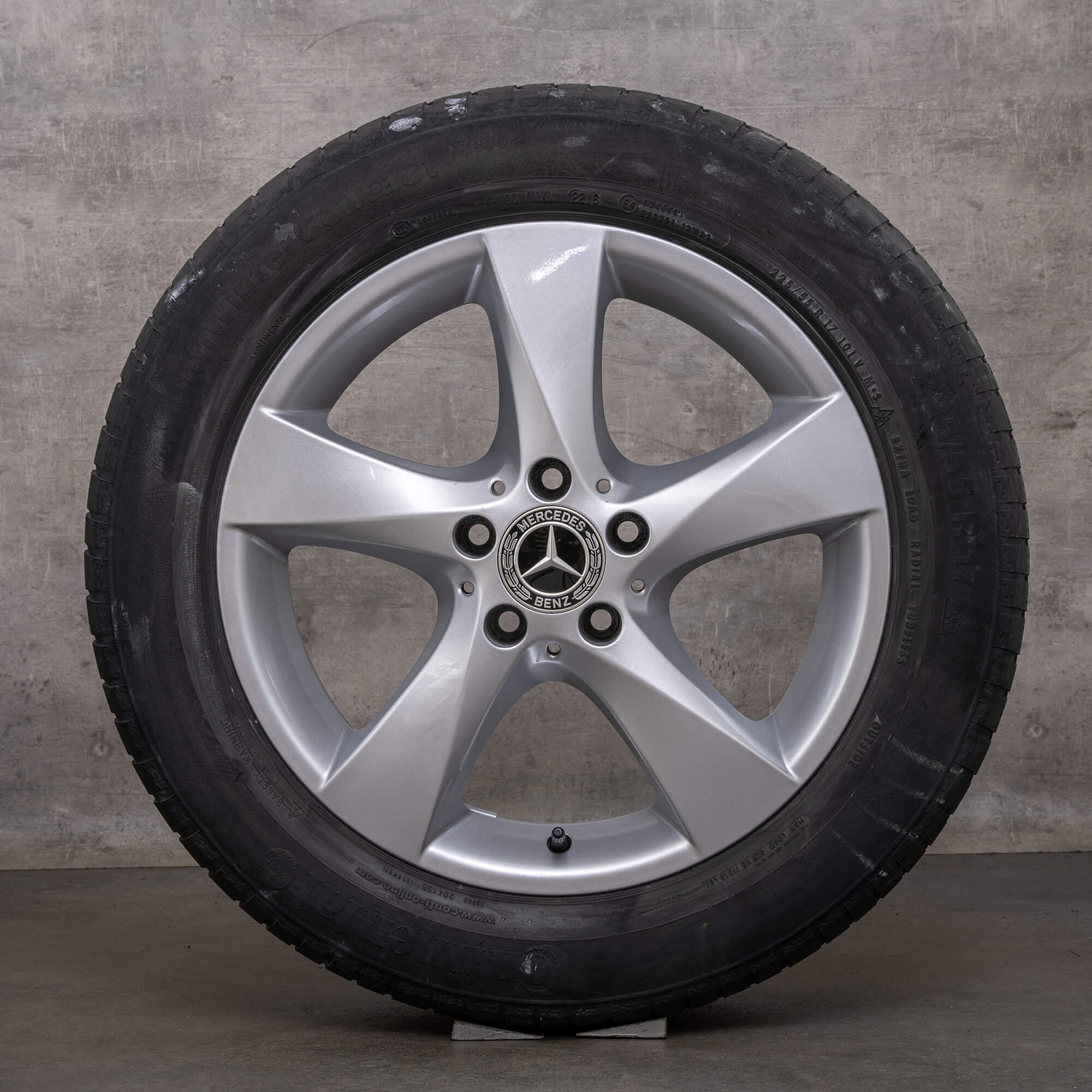 Original Mercedes Benz Classe V roues d'hiver complètes 17 pouces W447 Vito Viano 7 mm jantes A4474012200 argent
