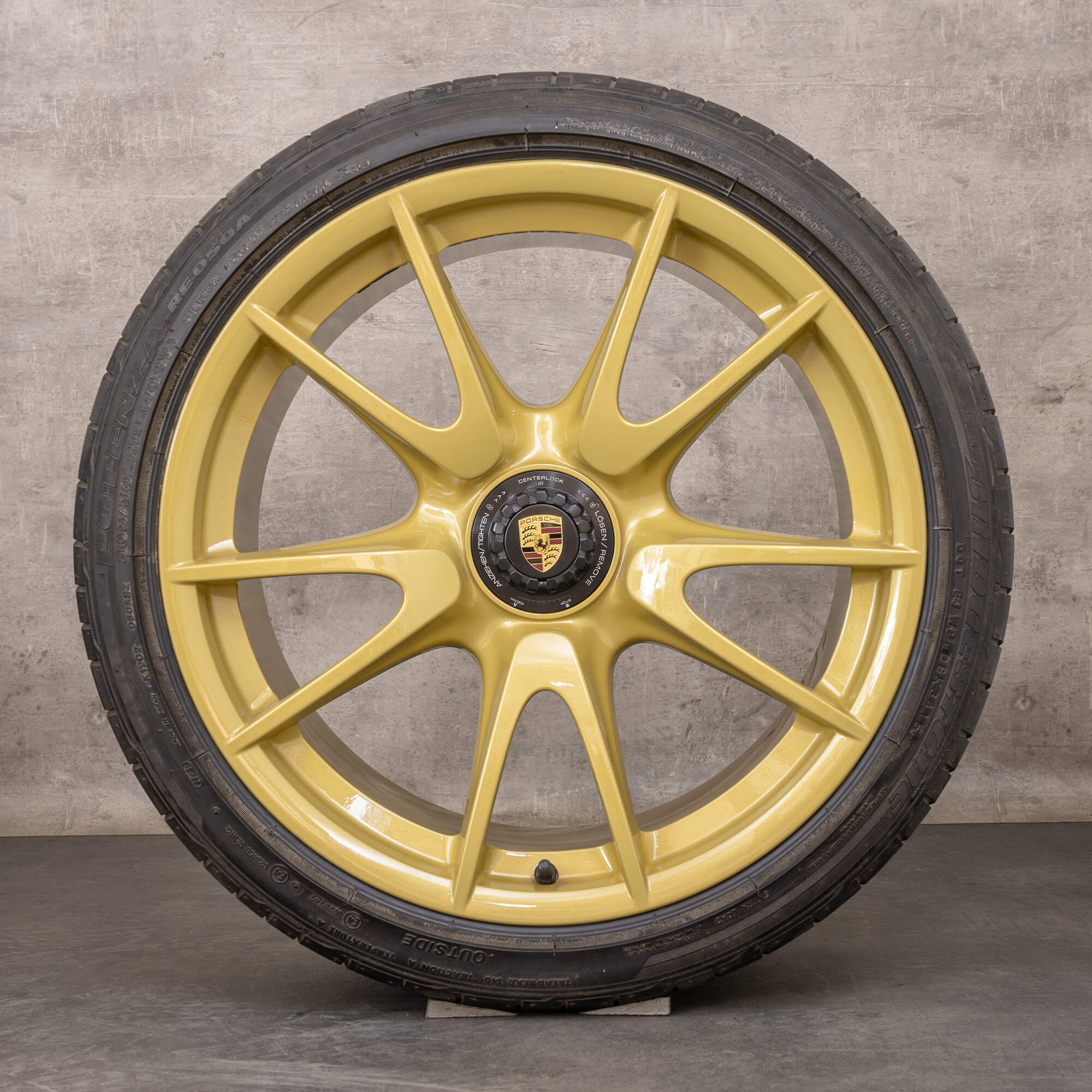 Original Porsche 911 Felgen 19 Zoll 997 GT3 Sommerräder 99736215795 99736216590 Felgen classic gold glanz