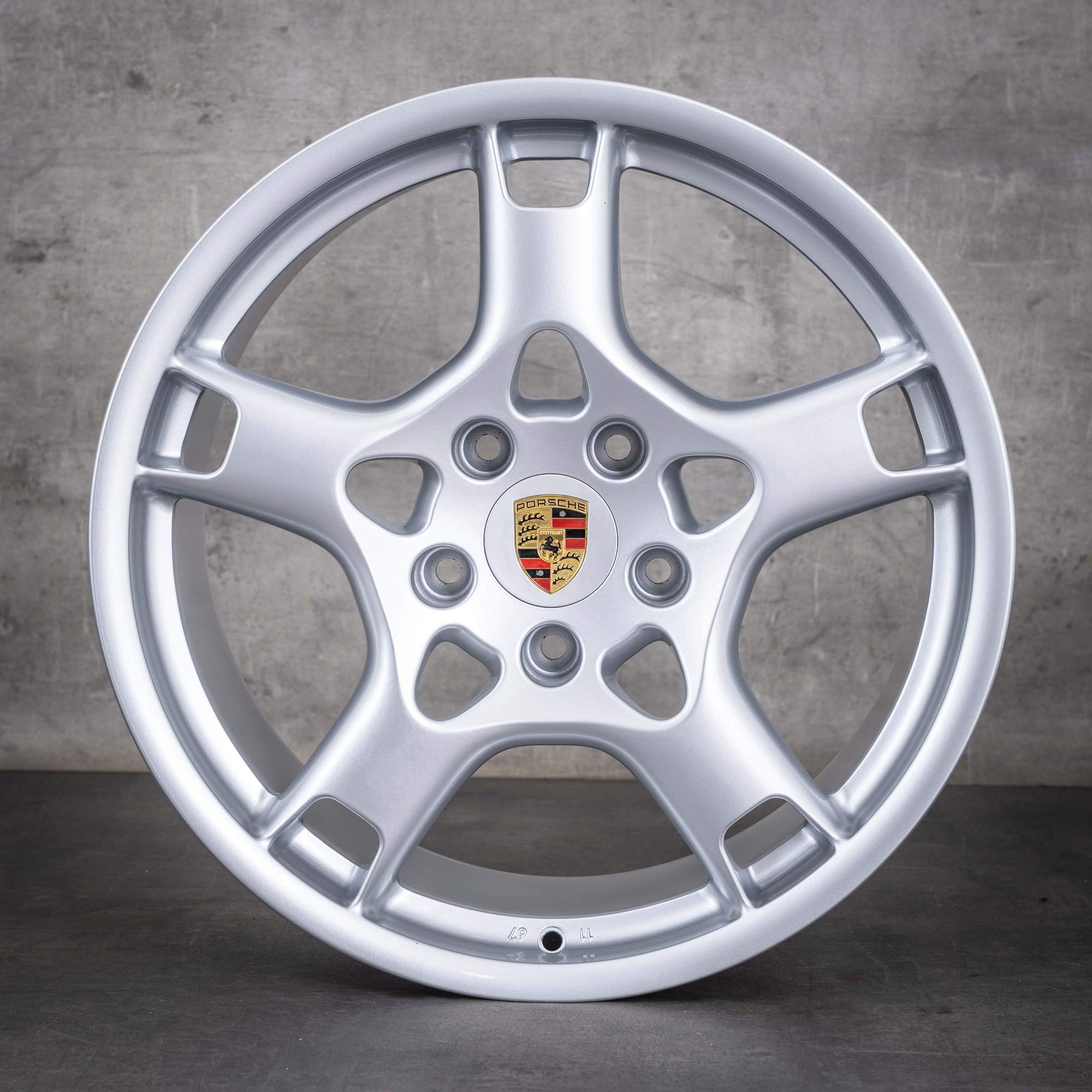 Original Porsche 997 Felgen 19 Zoll Lobster 99736215600 99736216201 silber glanz