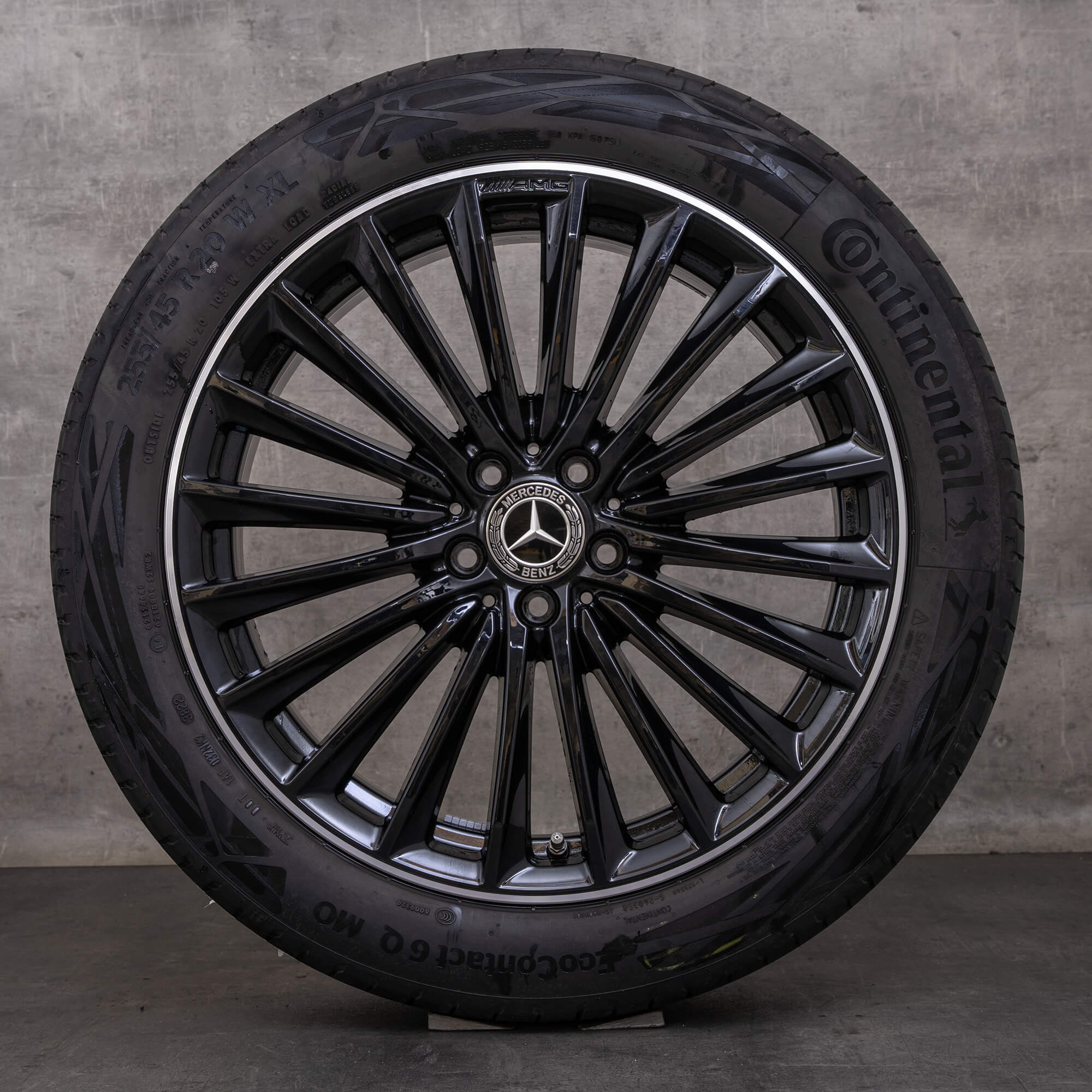 Orijinal Mercedes Benz GLC AMG kış jant lastik 20 inç X254 C254 jantlar A2544010800 A2544010900 siyah parlak tornalanmış