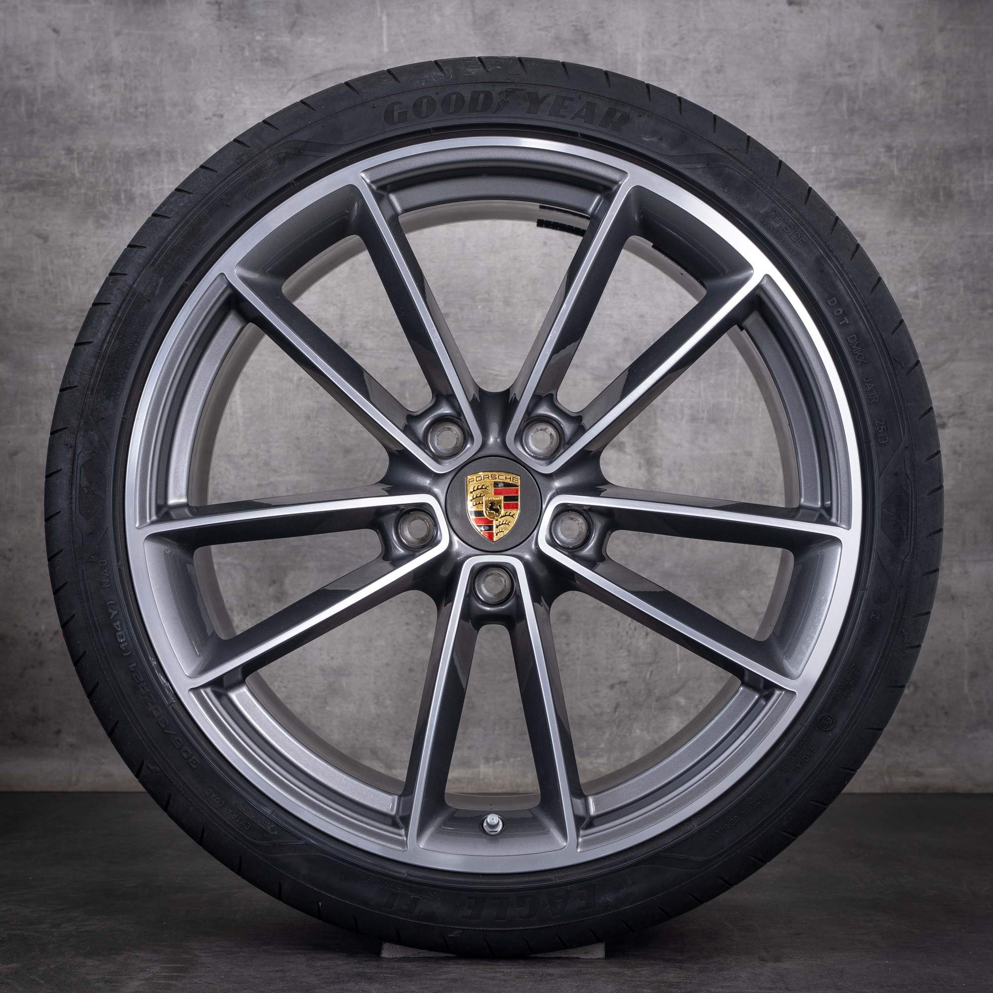 Original Porsche 992 I Sommerräder 20 21 Zoll Carrera S 4 GTS Felgen 992601025H 992601025J titan glanzgedreht