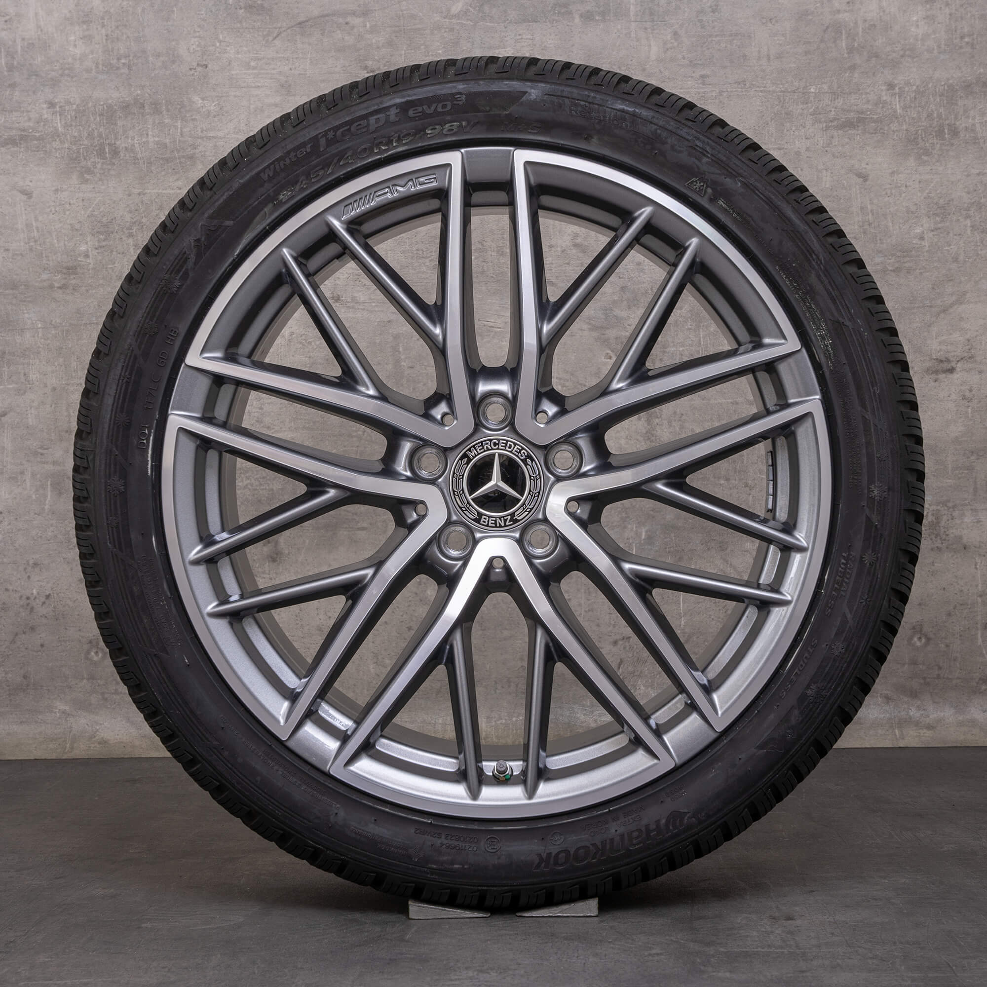Originale Mercedes Benz C-Klasse C43 AMG fælge 19 tommer W206 S206 vinterhjul A2064012300 A2064012400 himalaya grey glossy turned