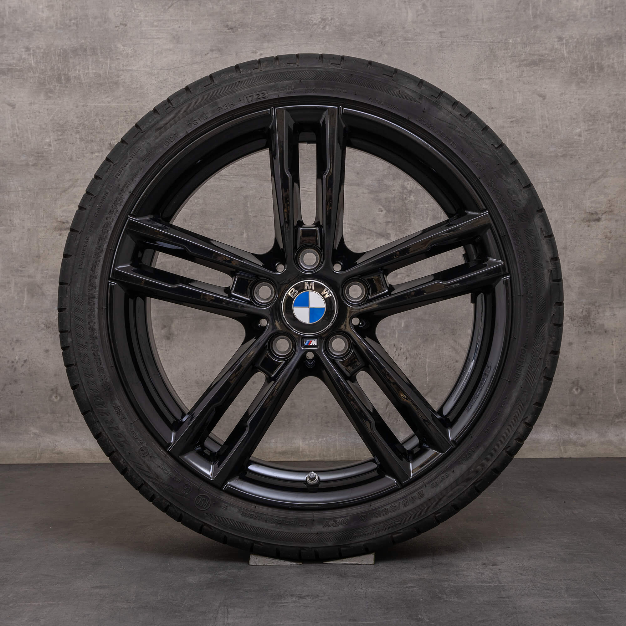 Original BMW 1er 2er Felgen 18 Zoll F20 F21 F22 F23 Sommerräder Styling 719 M 8074185 8074186 schwarz glanz