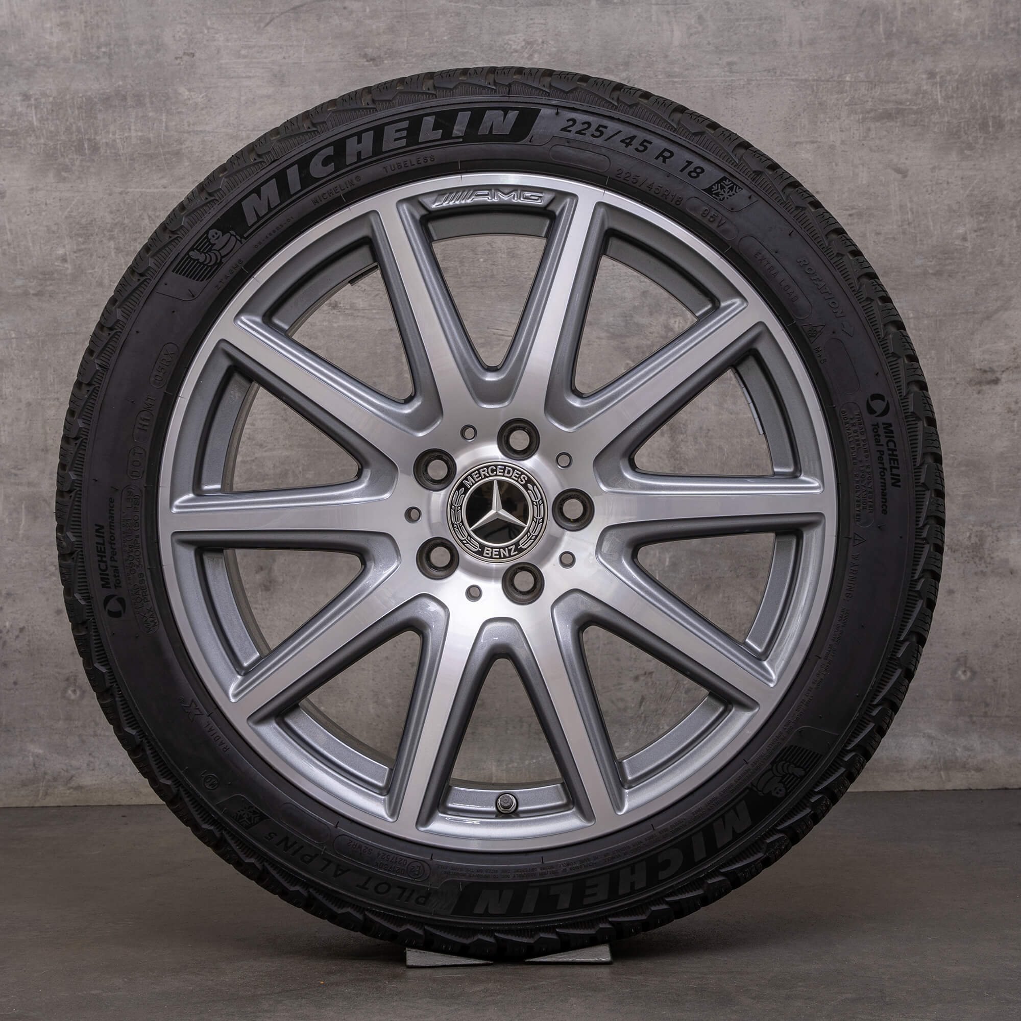 Genuine AMG Mercedes Benz Clase A A45 & S CLA 35 45 llantas de invierno 18 pulgadas W177 C118 A1774013900 gris himalaya torneado brillante