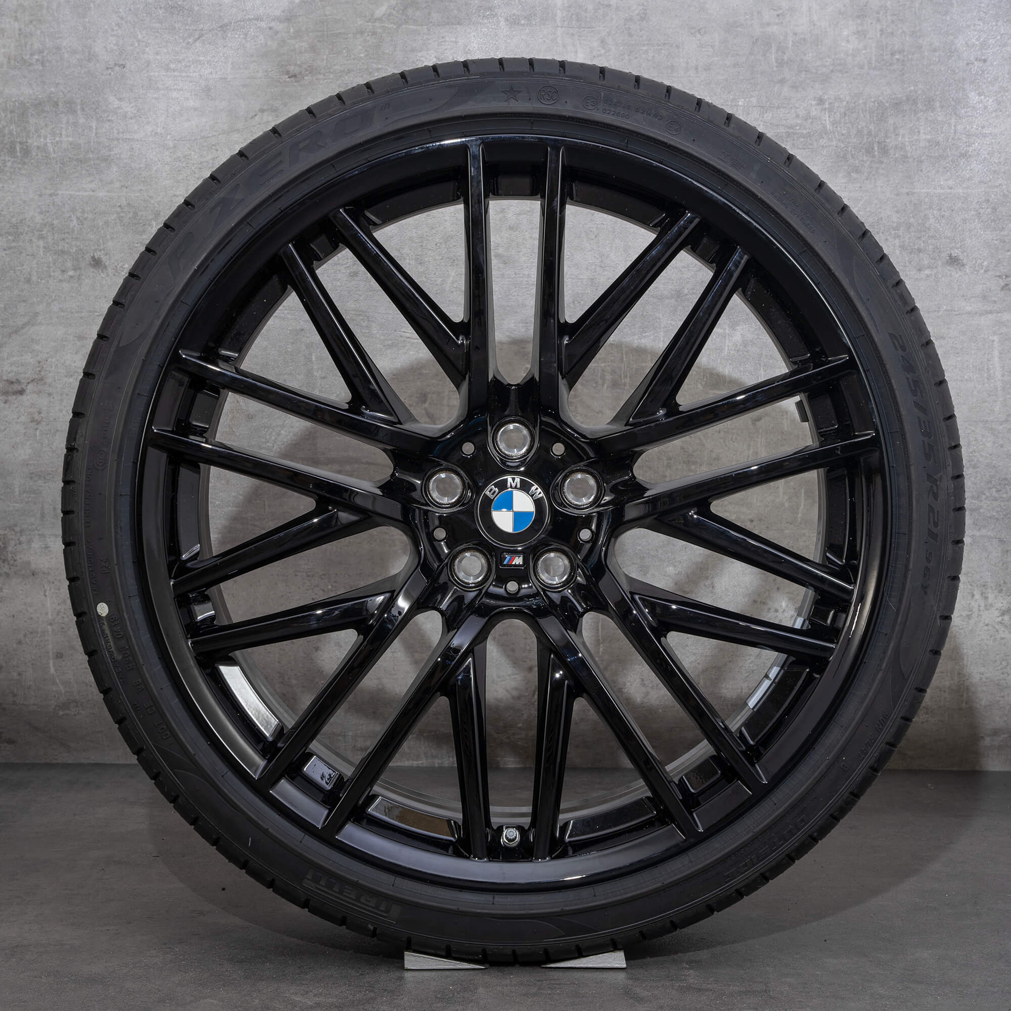 Original BMW 6-serie 7 hjul 21-tommers sommerhjul GT G32 G11 G12 Styling 650 M 6893542 jet svart NY