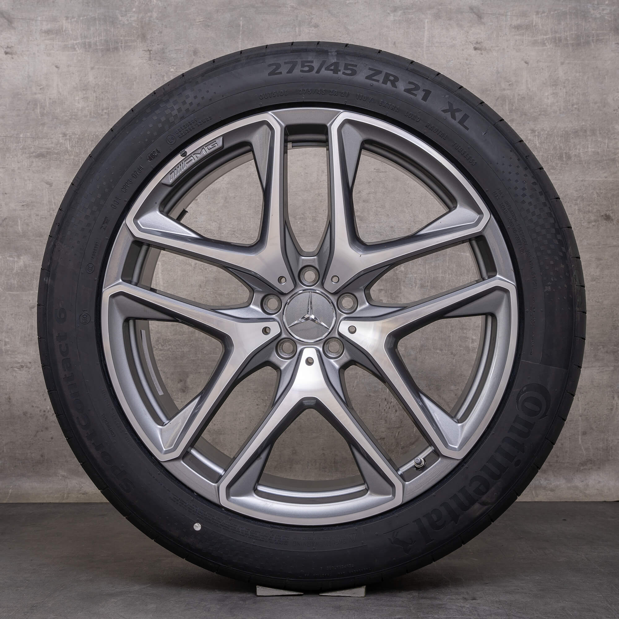 Genuine Mercedes Benz GLE 53 63 AMG 4Matic+ jante 21 inch X167 C167 Hybrid summer wheels A1674014200 A1674014300 himalaya grey glossy turned