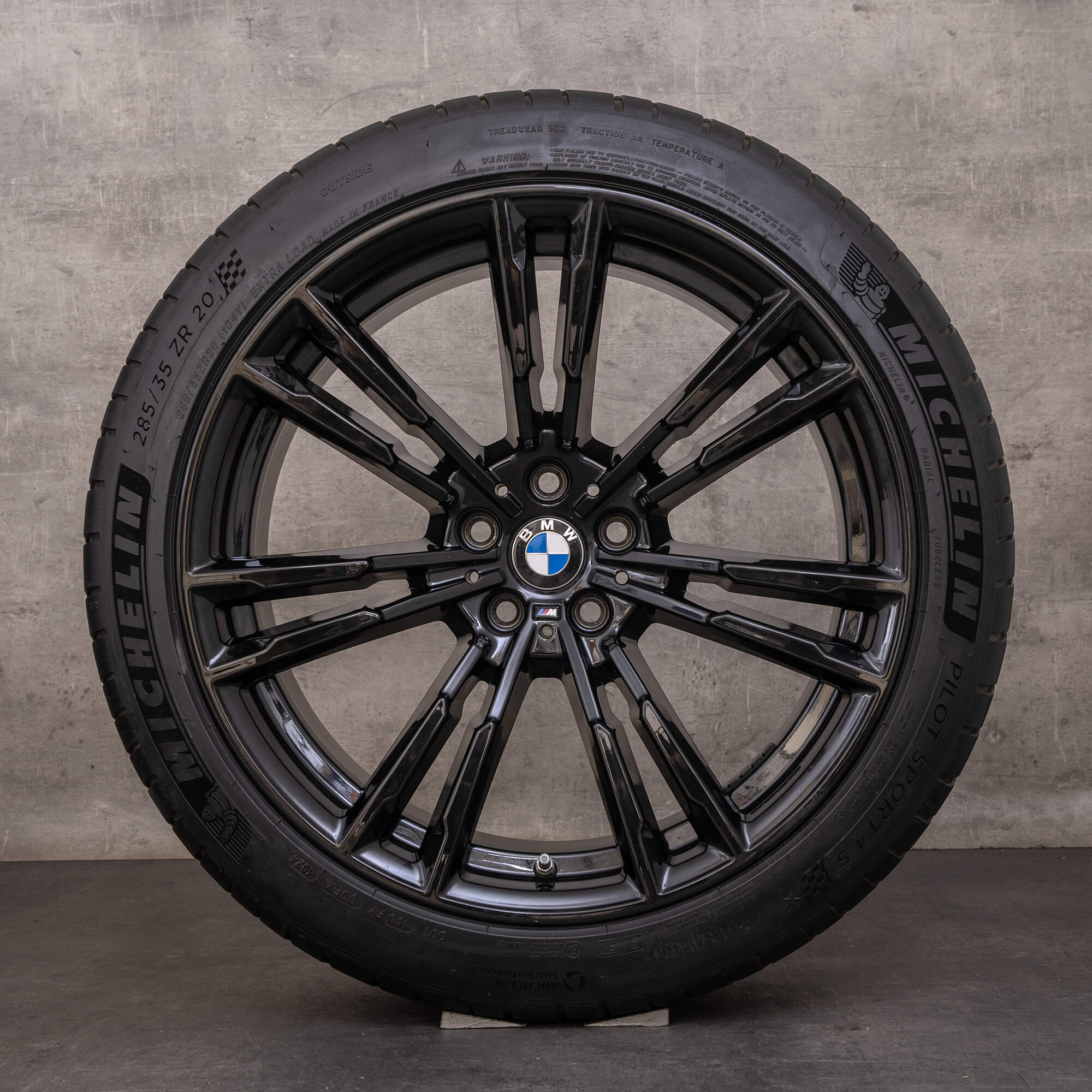 Originale BMW M5 vinterhjul 20 tommers M F90 felger styling 706 8073977 8083979 svart blank
