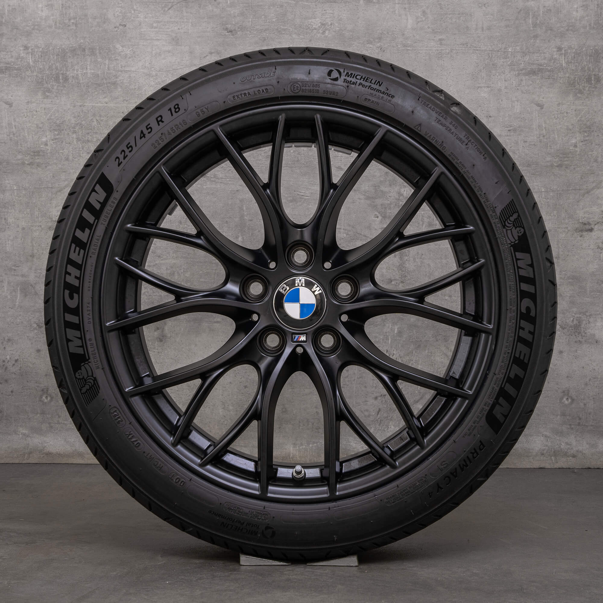 Original BMW 3er 4er Felgen 18 Zoll F30 F31 F32 F33 F36 Gran Coupe Sommerräder Styling 405 M 6865157 schwarz matt