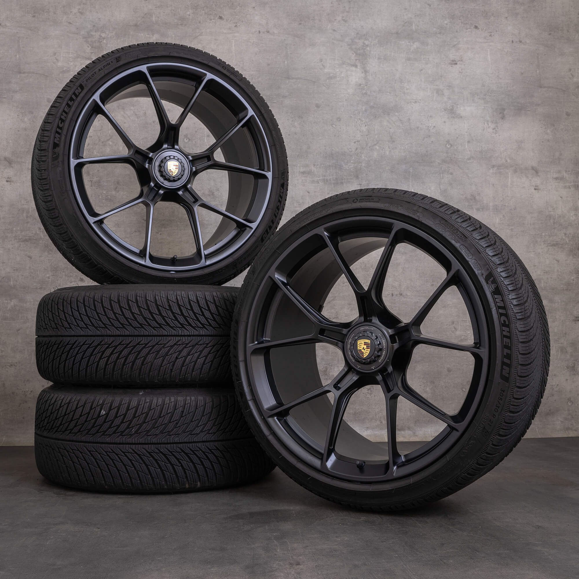 Originele Porsche 911 winterwielen 20 21 inch 992 I GT3 & RS velgen 9GT601025B 9GT601025C zwart mat NIEUW