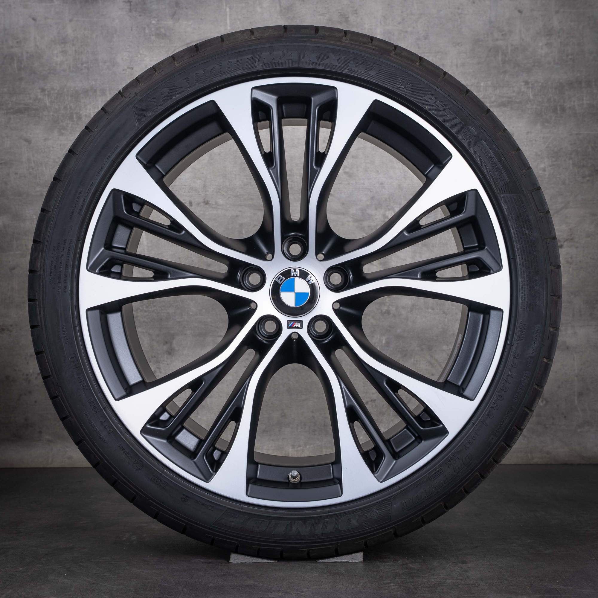 Original BMW X5 X6 Felgen 21 Zoll E70 F15 F16 Sommerräder Styling 599 M 6859423 6859424 schwarz matt glanzgedreht NEU