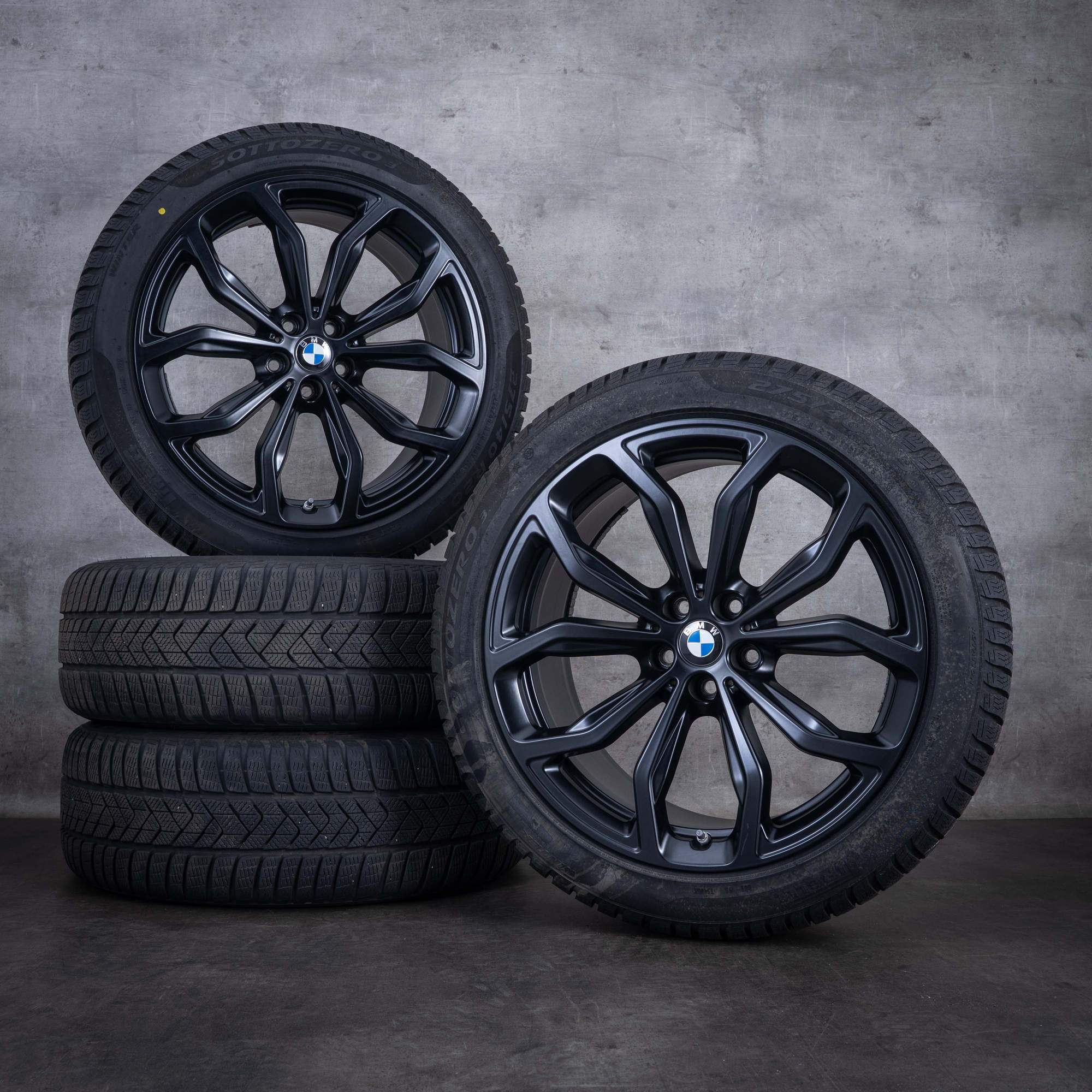 Pneus de inverno originais BMW X3 X4 de 20 polegadas G01 G02, estilo 695 6877329 6877330 preto mate