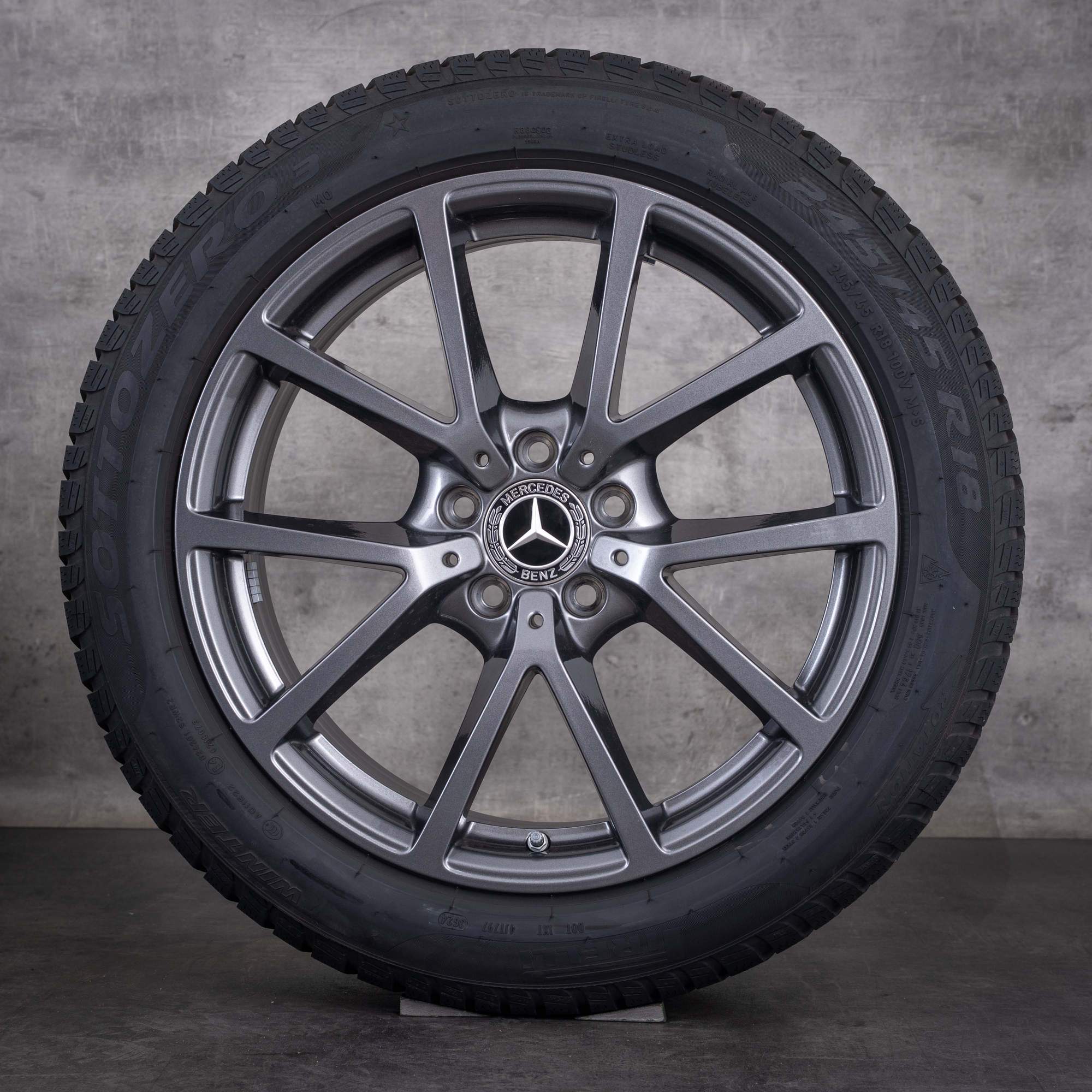 Original Mercedes-Benz CLE Winterräder 18 Zoll W236 Felgen A2364010300 5-V-Speiche tremolit grey glanz