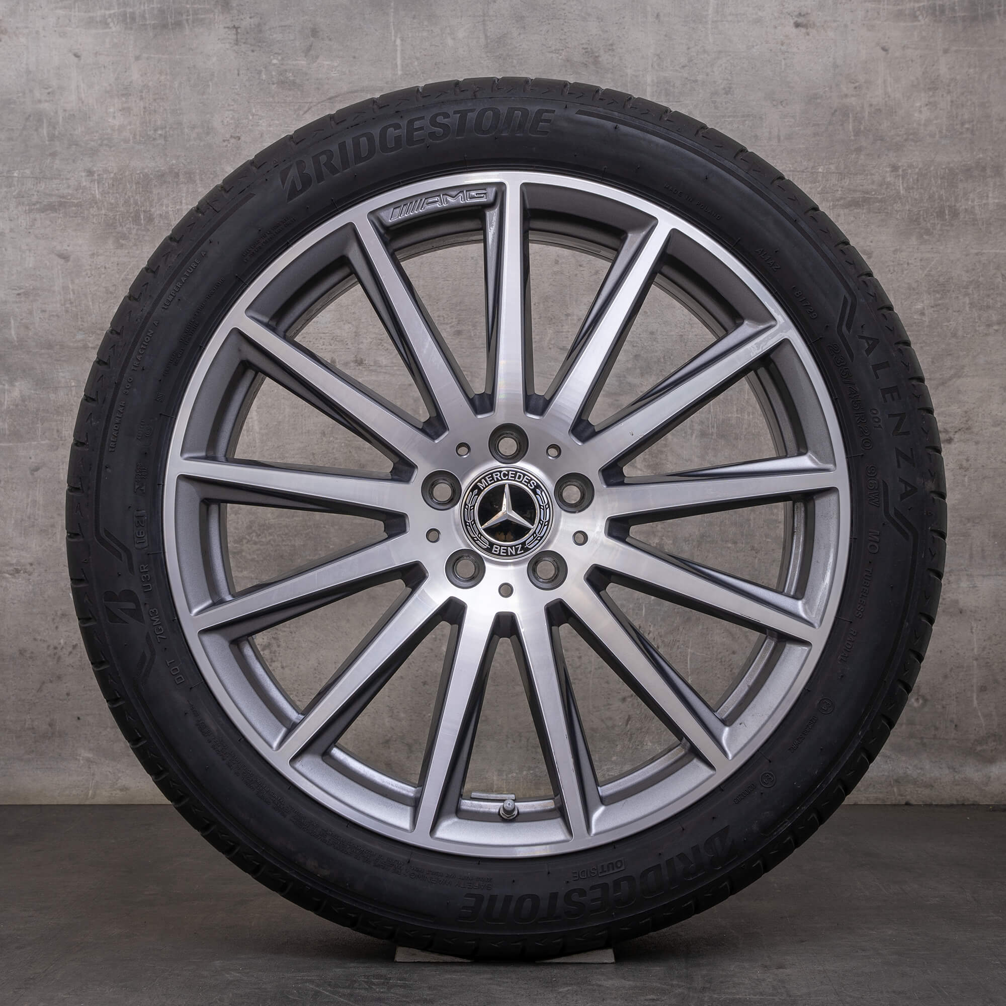 Orijinal Mercedes Benz GLA GLB AMG jantlar 20 inç H247 X247 yaz jant lastik A2474011600 himalaya gri parlak tornalı