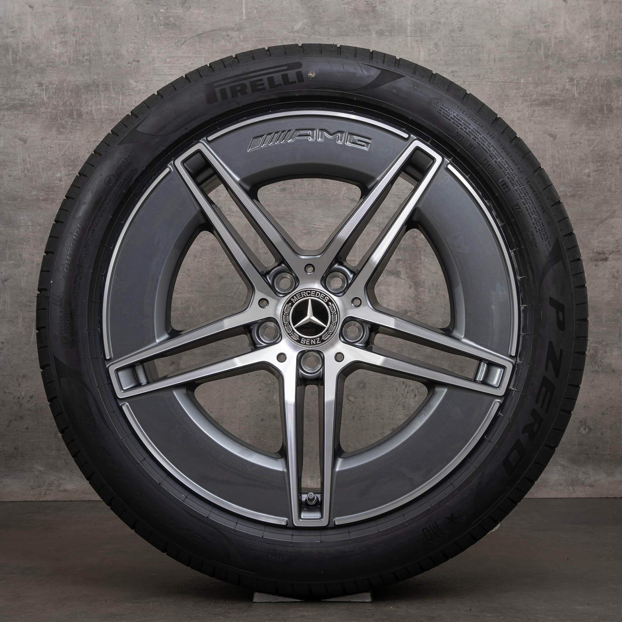 Originale Mercedes Benz E-Klasse AMG fælge 19 tommer W214 S214 sommerhjul A2144010300 A2144010400 himalaya grå højglans