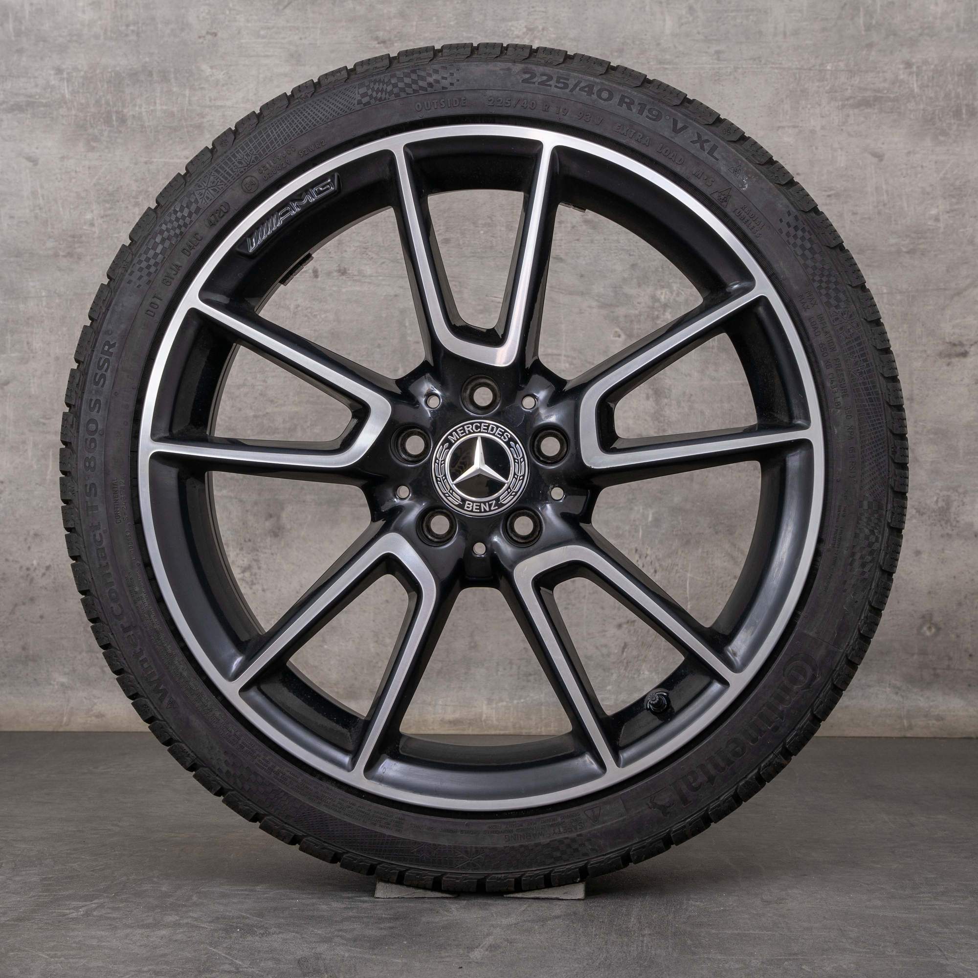 Originales Mercedes Benz Clase C AMG ruedas de invierno 19 pulgadas W205 S205 C205 A205 llantas A2054012200 A2054012300 negro pulido torneado