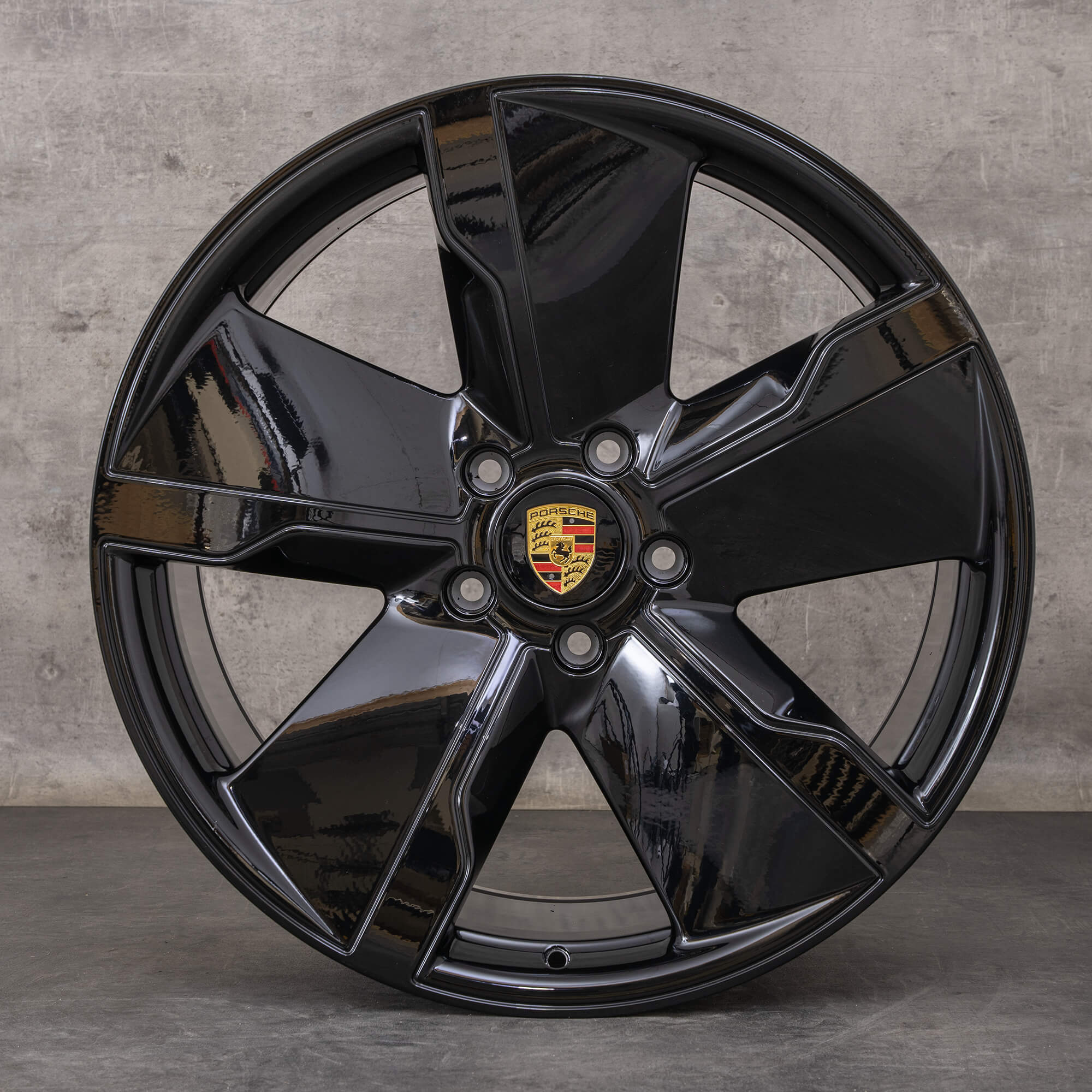 Original Porsche Taycan Felgen 21 Zoll 9J1 4S GTS Turbo Exclusive Design 9J1601025Q 9J1601025R schwarz glanz