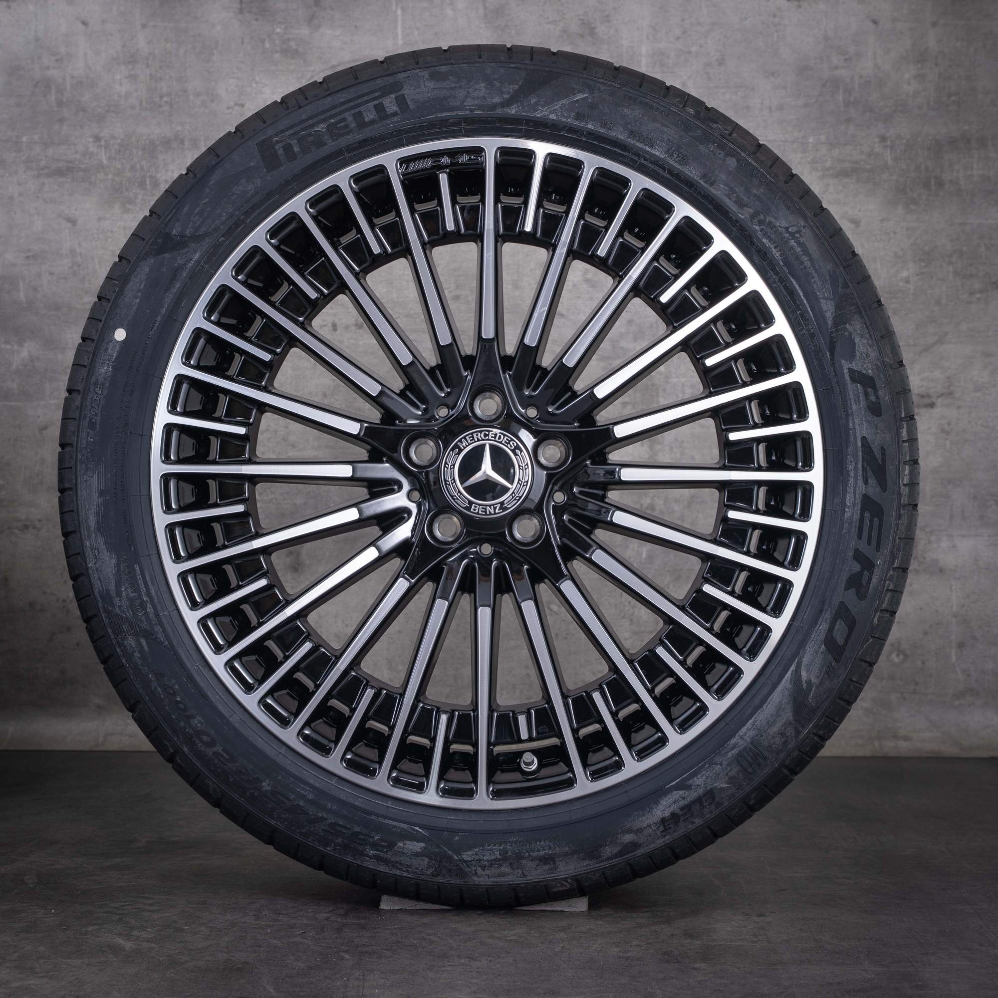 OEM Mercedes-Benz EQA EQB AMG 20inch H243 x 243 rims with summer tyres A2434010600 Black Front diamond cut - wheel 4 of 4