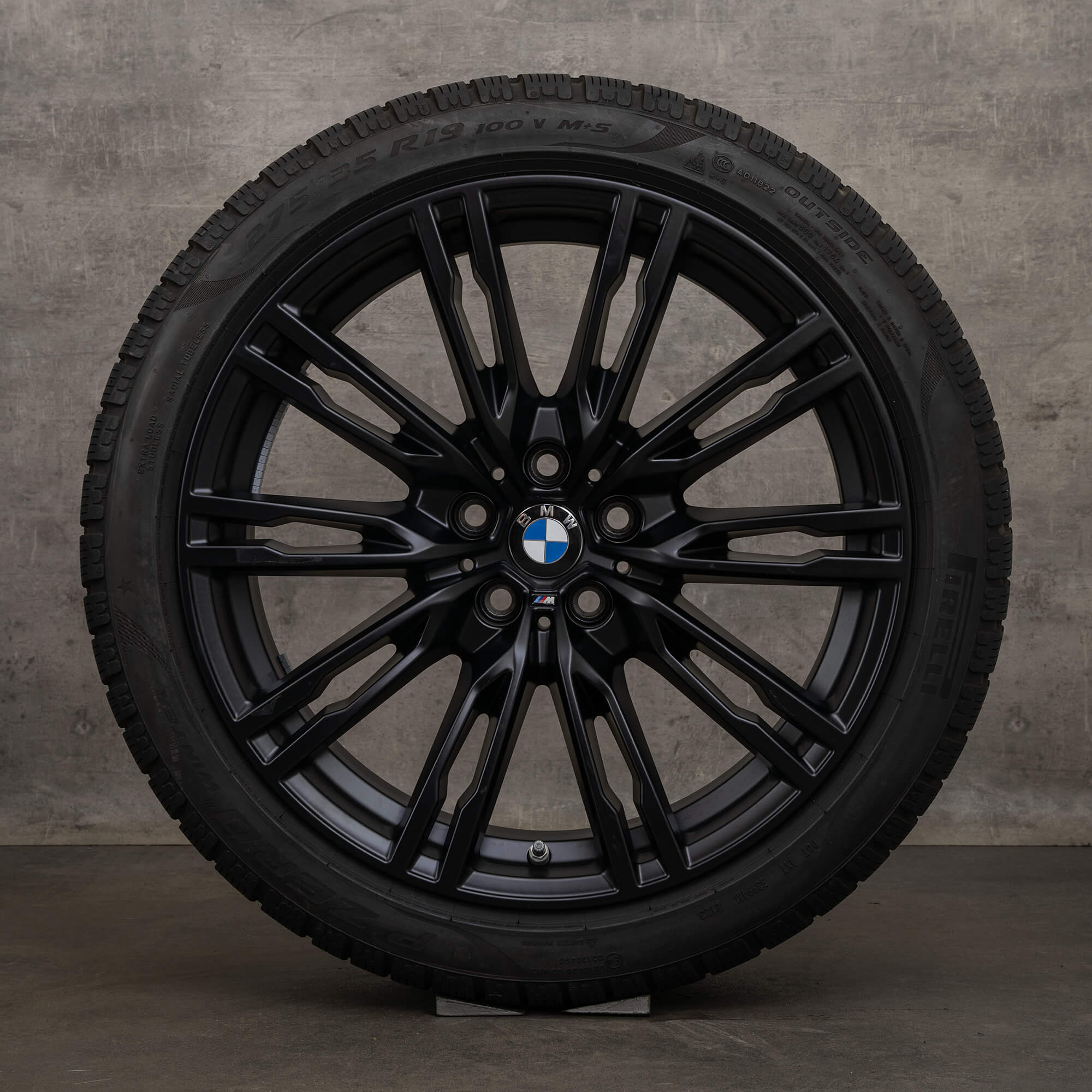 Original BMW M2 M3 M4 Winterräder 19 Zoll G87 G80 G81 G82 G83 Felgen Styling 829 M 8093844 8093845 jet black matt