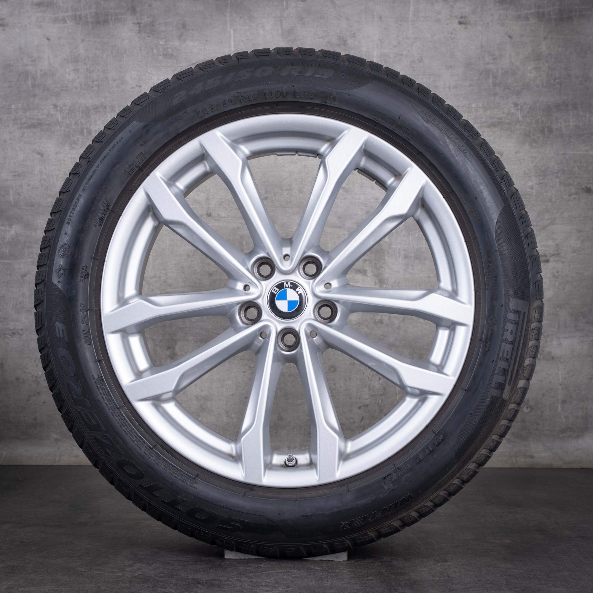 Original BMW X3 X4 Winterräder 19 Zoll G01 G02 Felgen Styling 691 6877325 silber glanz