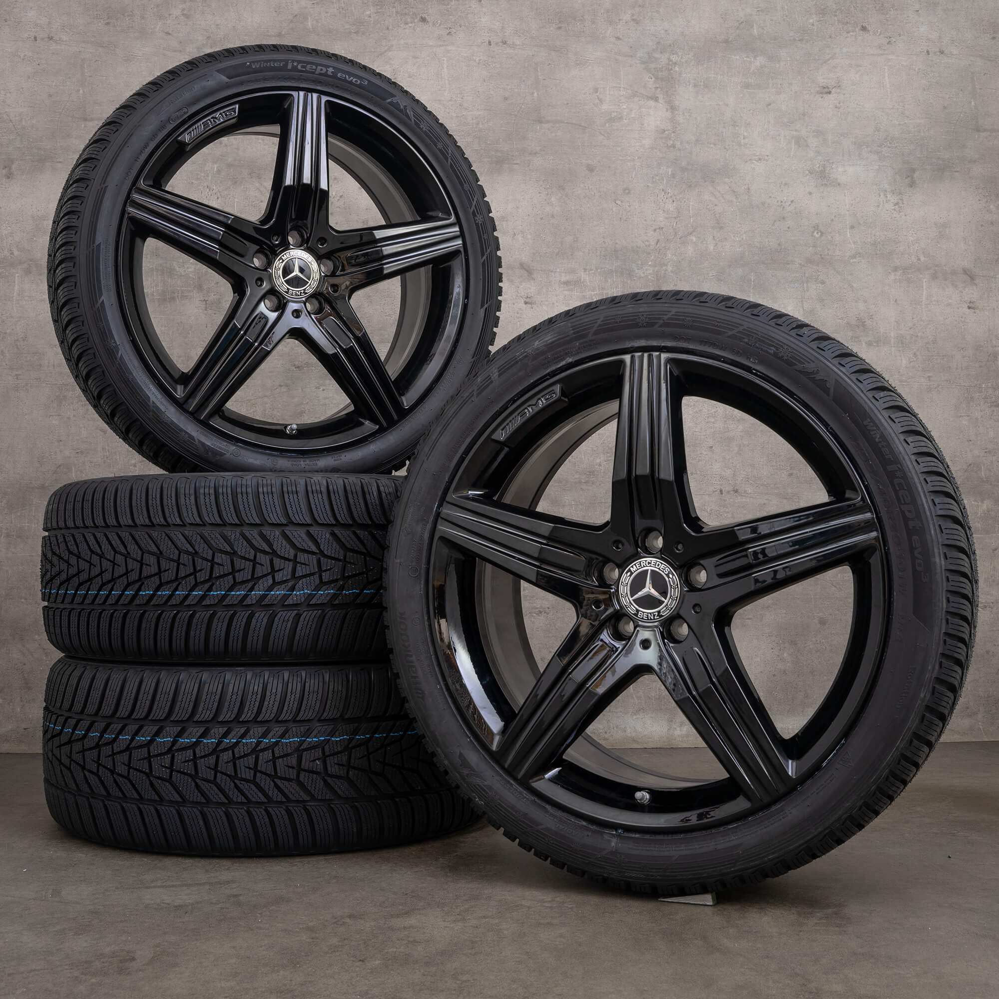 OEM Mercedes Benz S-Class S63 S65 AMG Rims W222 20 inch summer wheels A2224011200 black glossy