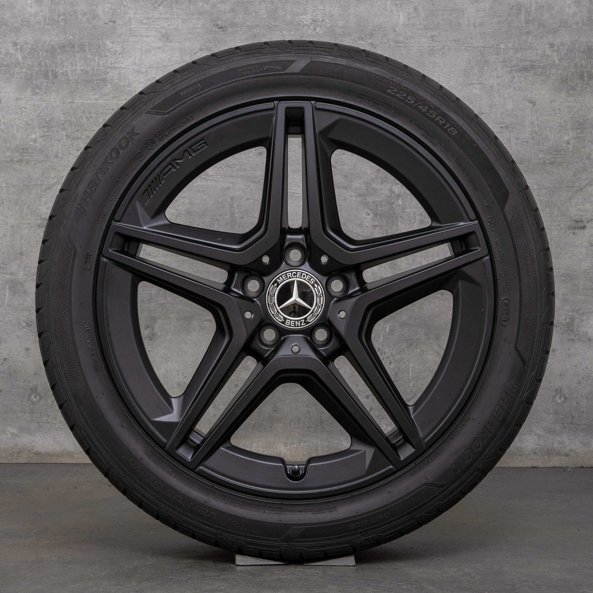 Original AMG Mercedes Benz A B Class CLA jantes 18 pouces W177 V177 W247 X118 C118 roues d'été A1774011500 noir brillant