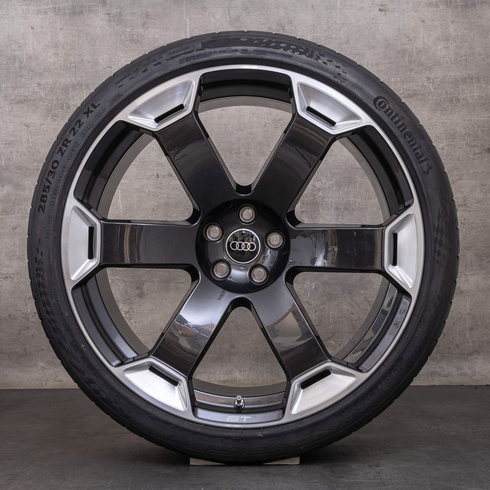 Jante originale Audi RS6 RS7 GT 22 inch 4K C8 Anvelope de vară retro 4K0601025EB titan Lucios NOU